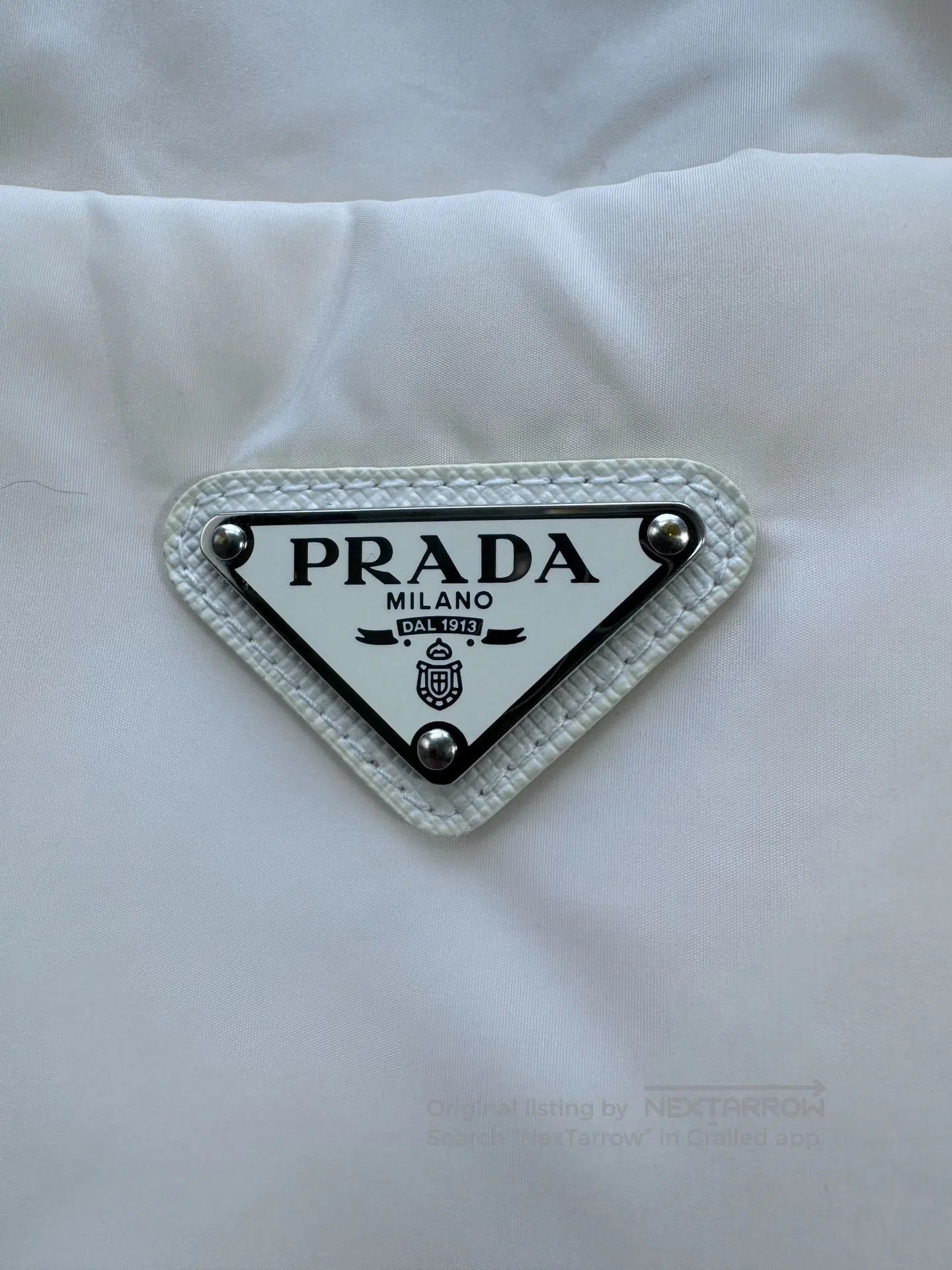 Prada Prada White Triangle Logo Nylon Padded Jacket| Size XS / US 0-2 / IT 36-38 - 4 Thumbnail