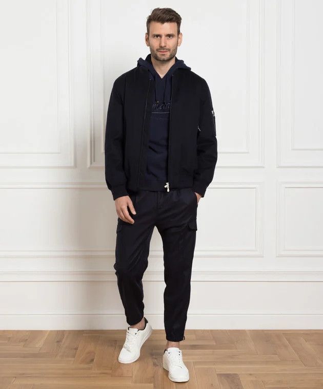Brunello Cucinelli o1y0526 Hoodie in Midnight Blue Size US S / EU 44-46 / 1 - 5 Thumbnail
