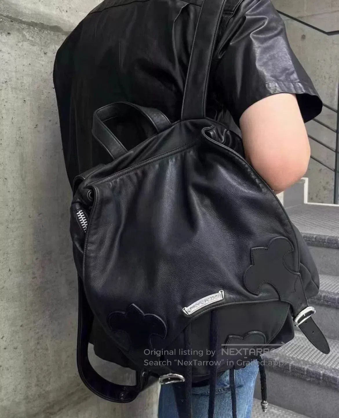 Chrome Hearts Chrome Hearts Black Silver Leather Backpack. Size ONE SIZE - 1 Thumbnail