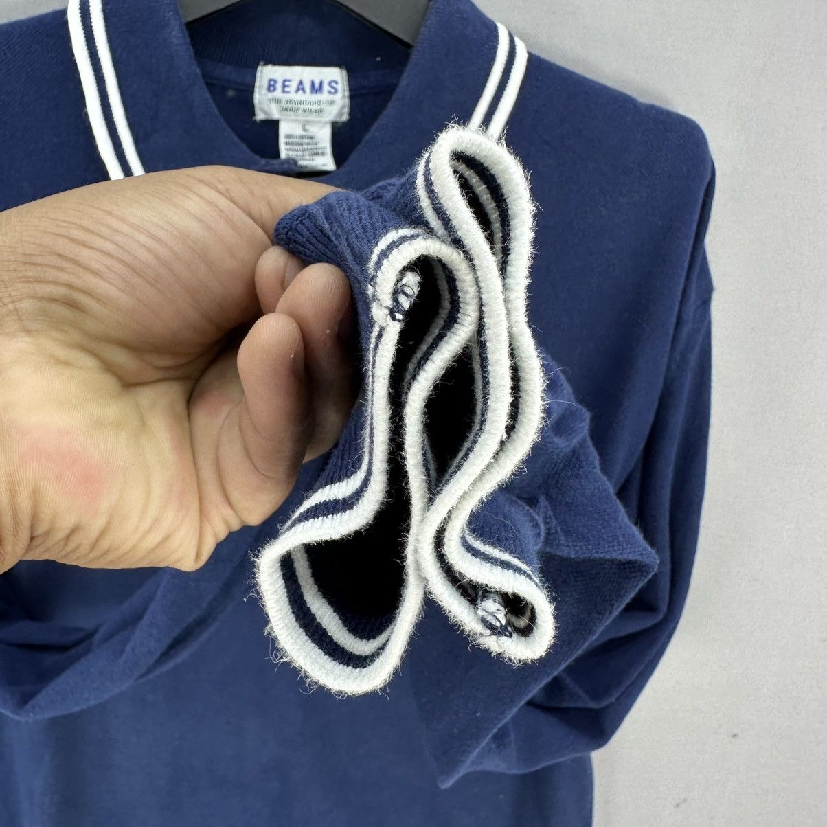 Beams Plus Vintage Beams Japan Polo Longsleeve Tee Single Pocket Size US M / EU 48-50 / 2 - 12 Thumbnail