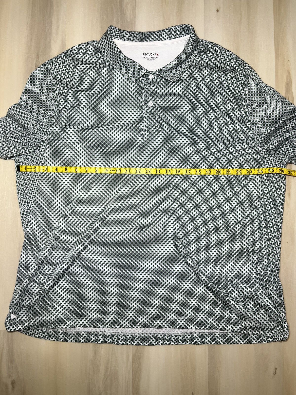 UNTUCKit Untuckit Green Geometric Polo Printed Damaschino Golf Sz 3XL Size US XXL / EU 58 / 5 - 6 Thumbnail