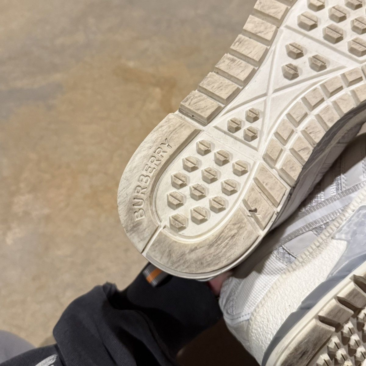 Burberry Burberry Union Mesh Leather Sneakers White US 12 Size US 12 / EU 45 - 10 Thumbnail