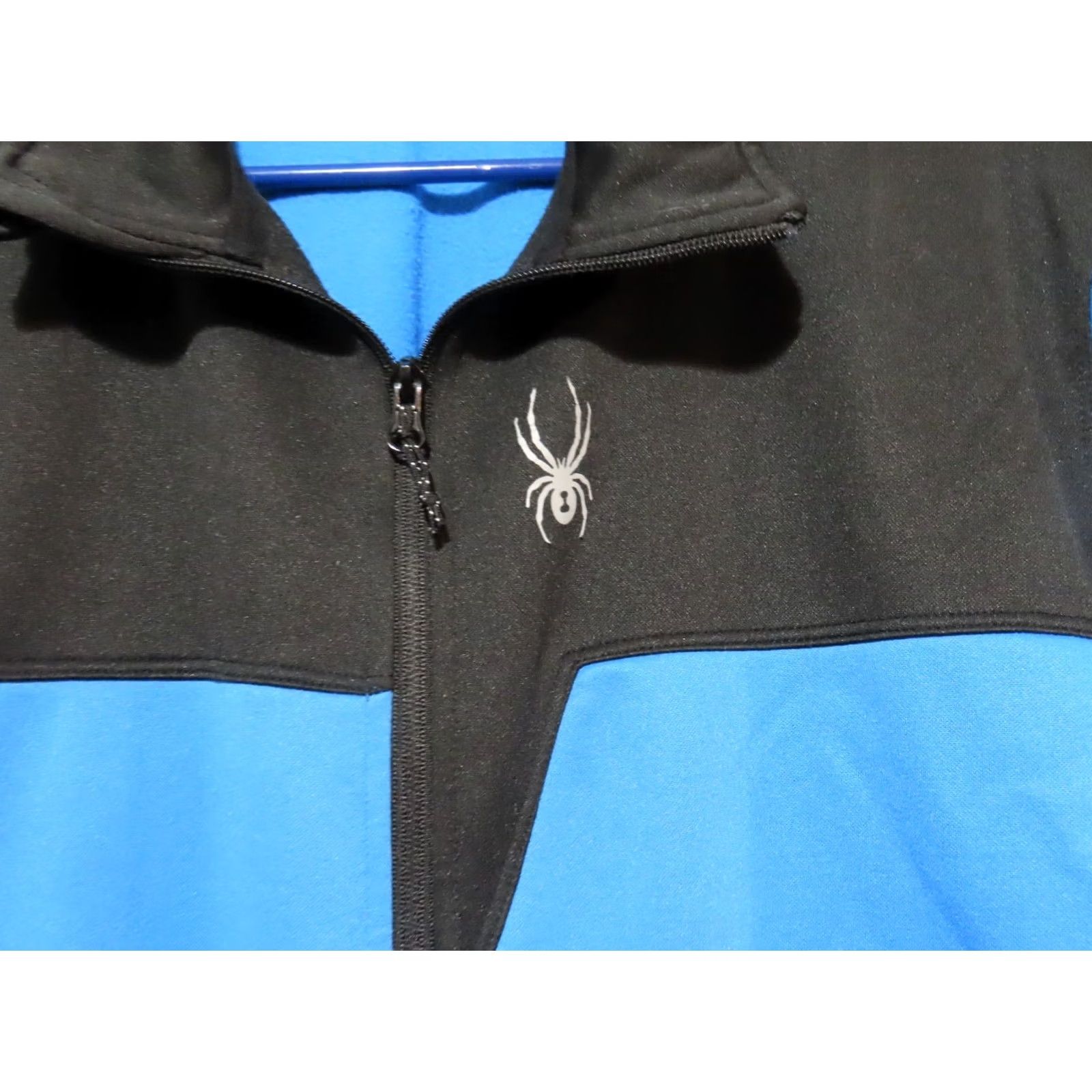 Spyder Spyder Jacket Men XL Blue Black Fleece Full Zip Activewear Pullover Breathable Stretch Long Sleeve Regular Fit Casual Outdoor Sports Size US XL / EU 56 / 4 - 6 Thumbnail