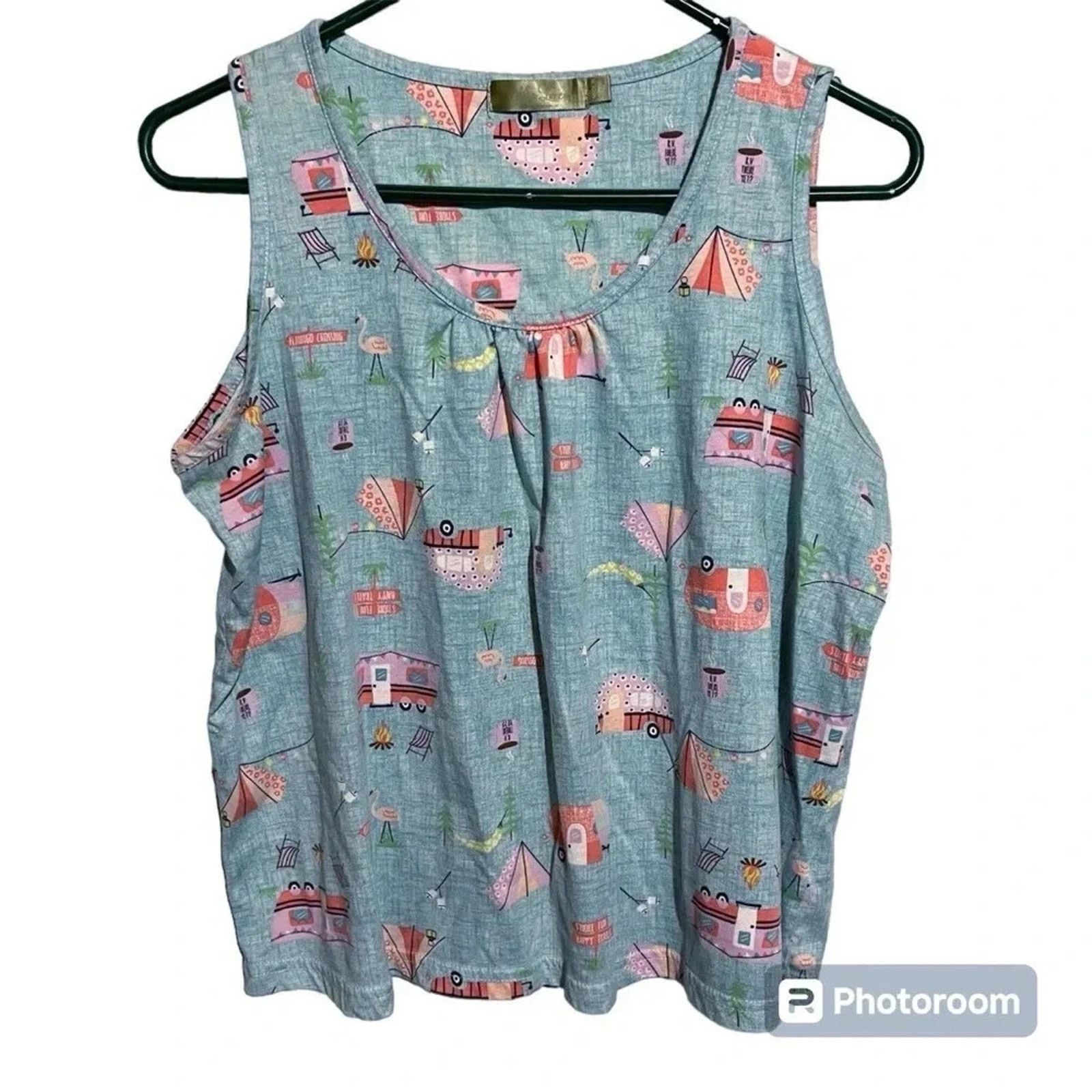 Other Mia Lucce Pajama Tank Top CAMPING RV VACATION Womens Size M Size M / US 6-8 / IT 42-44 - 1 Thumbnail