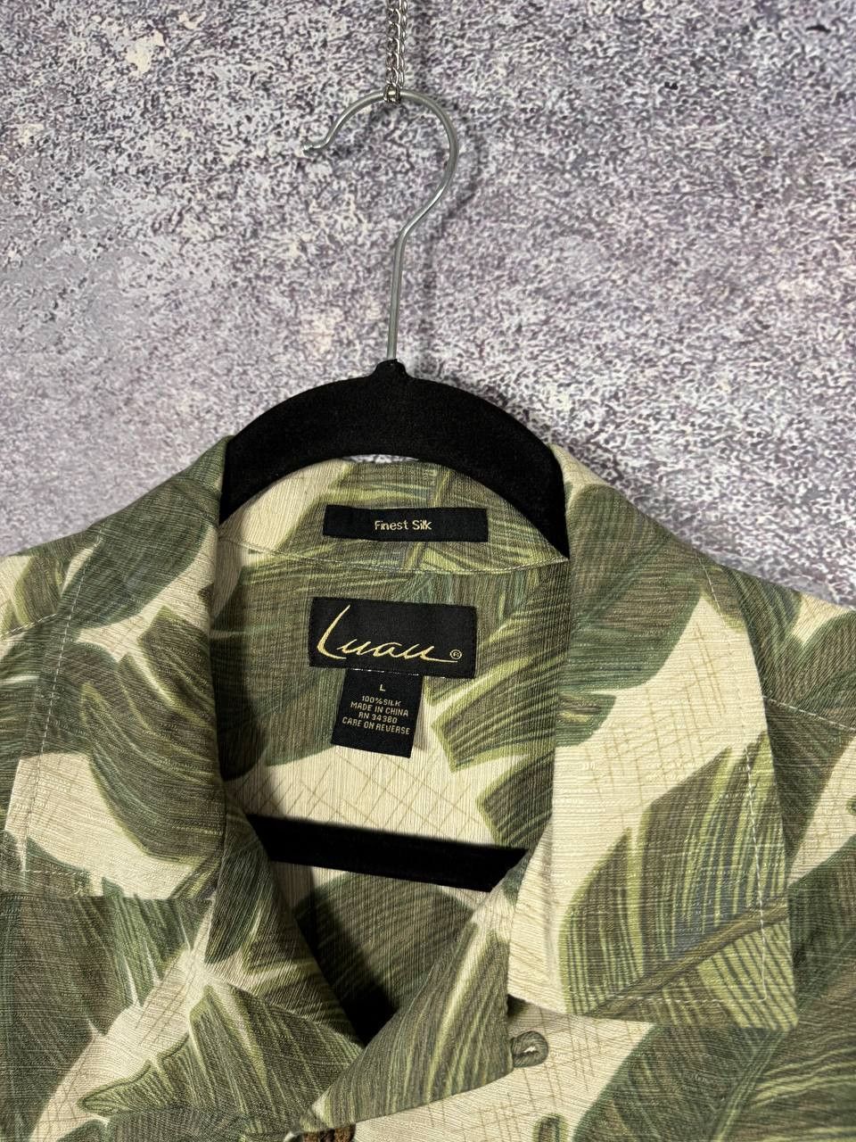 Vintage LUAU Finest Silk Tropical Hawaiian Palm Tree Print Shirt Size US L / EU 52-54 / 3 - 7 Thumbnail