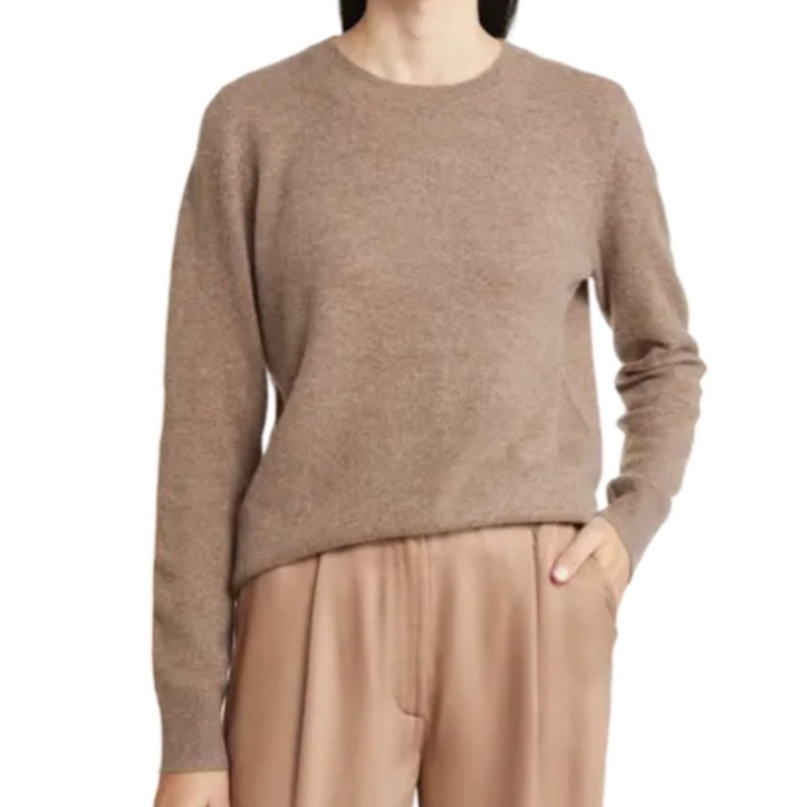 Nordstrom Nordstrom Crewneck Cashmere Sweater - Brown Taupe Size XXS Size XXS / US 00 / IT 34 - 1 Thumbnail