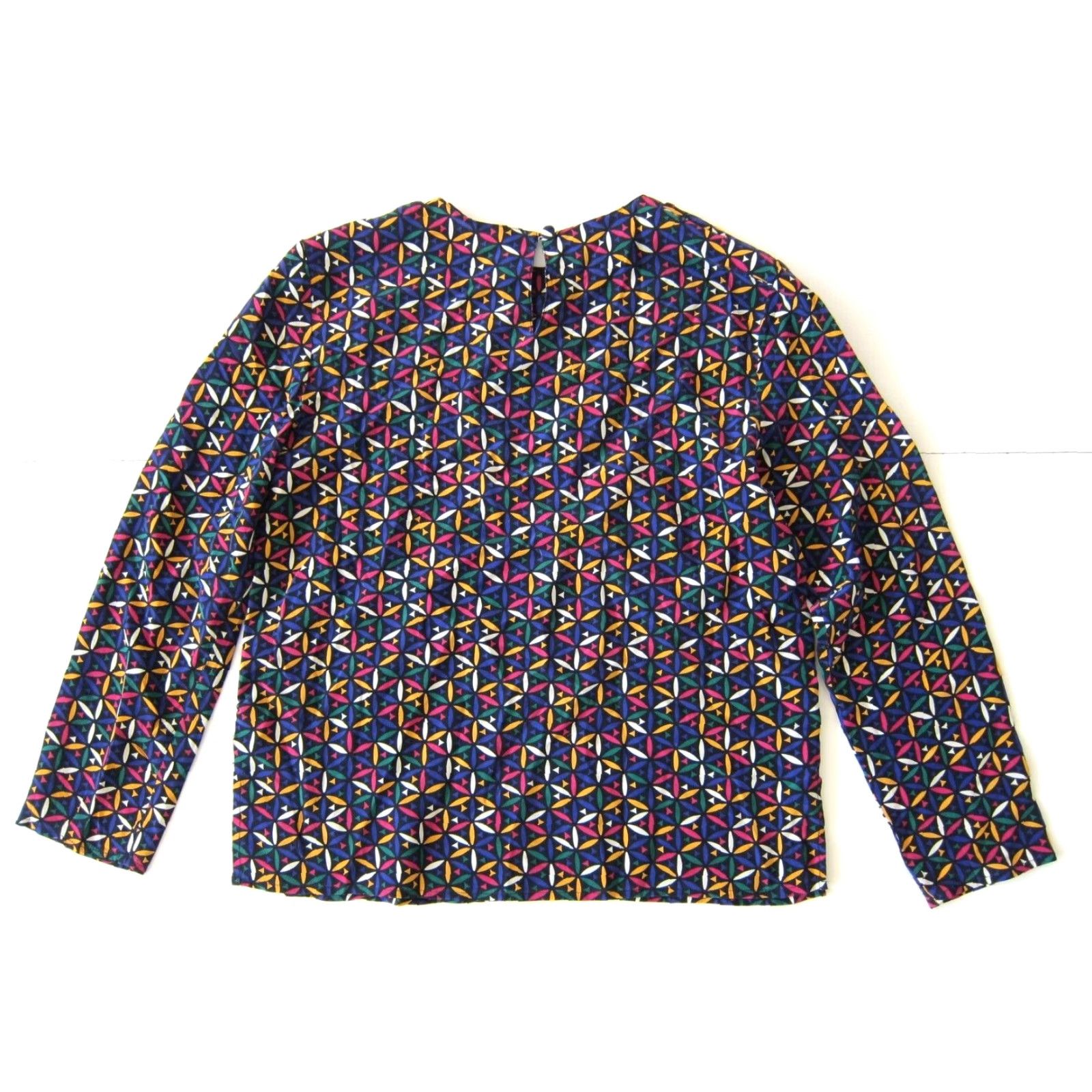 Pinko Spenser Jeremy Blouse Geometric 100% Silk Long sleeve Tunic Pink S Womens Vintage Shirts Size S / US 4 / IT 40 - 2 Thumbnail