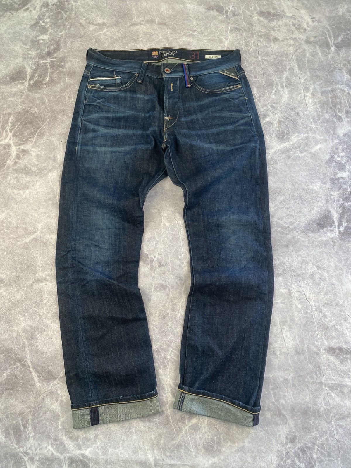 Replay Replay x FC Barcelona Dark Blue Jeans Size: W31 L30 Size US 31 - 1 Thumbnail