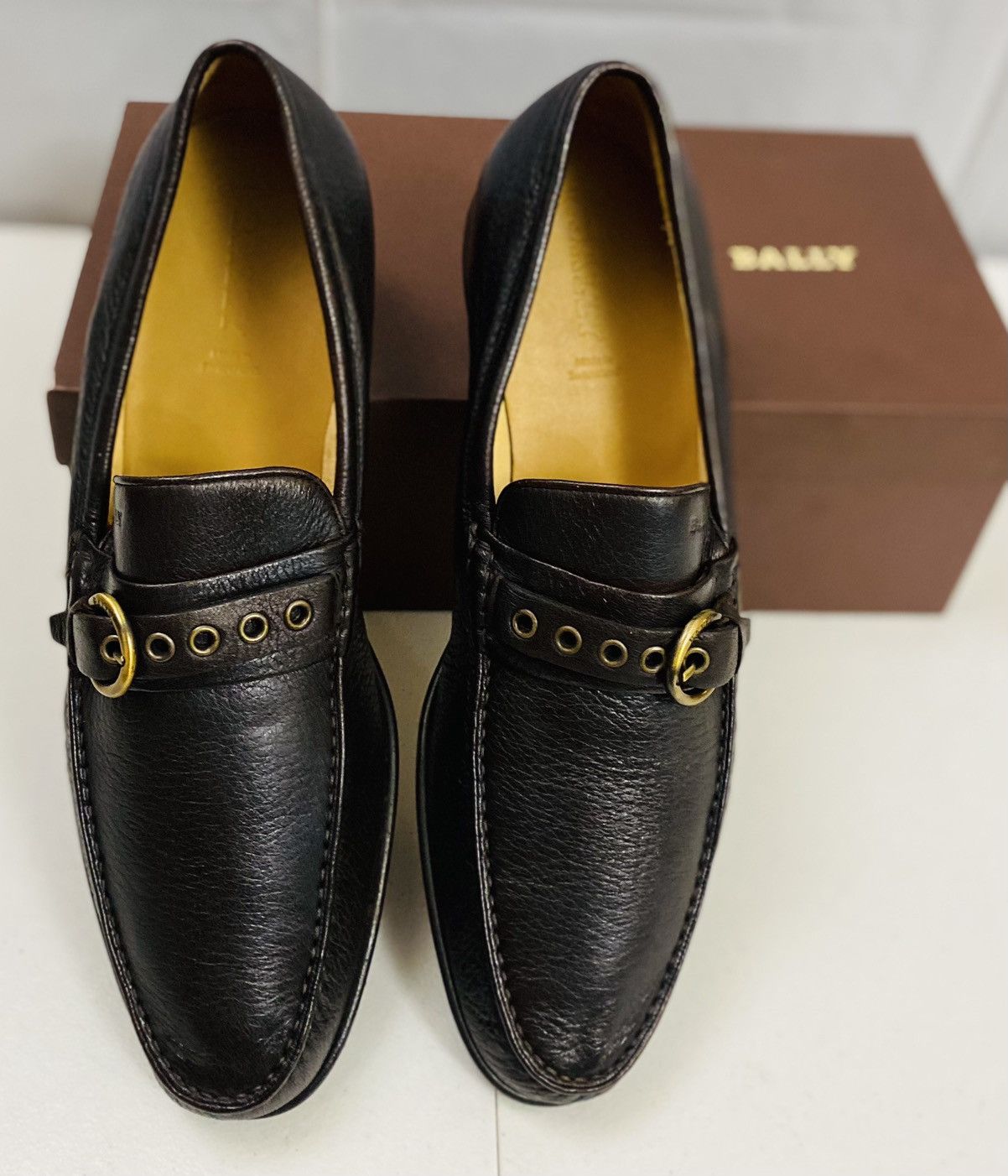 Bally Bally Dark Brown Deerskin Logo Buckled Strap Loafer 12 NIB Size US 12 / EU 45 - 19 Thumbnail