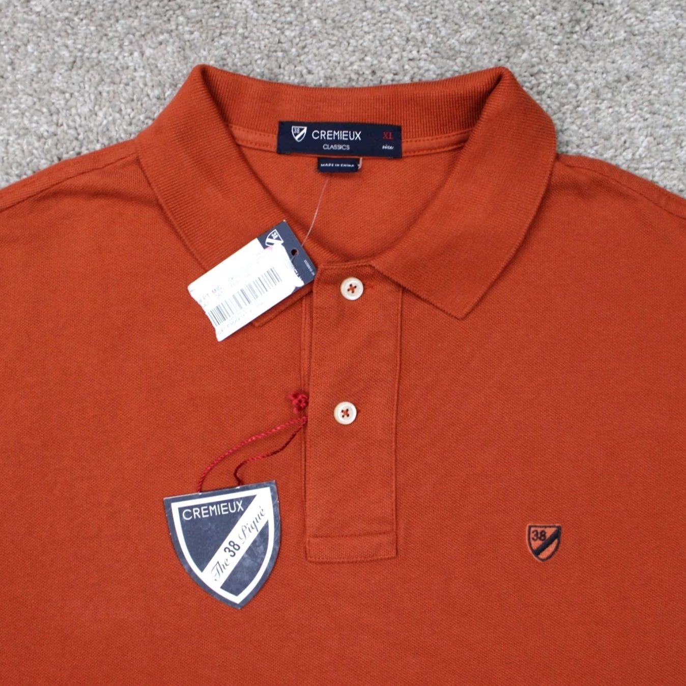 Cremieux Cremieux Classics Polo Shirt Mens XL Orange NWT 100% Cotton S/S Pique Short Sleeve Button-Down Casual Sportsman Style Comfort Fit Size US XL / EU 56 / 4 - 5 Thumbnail
