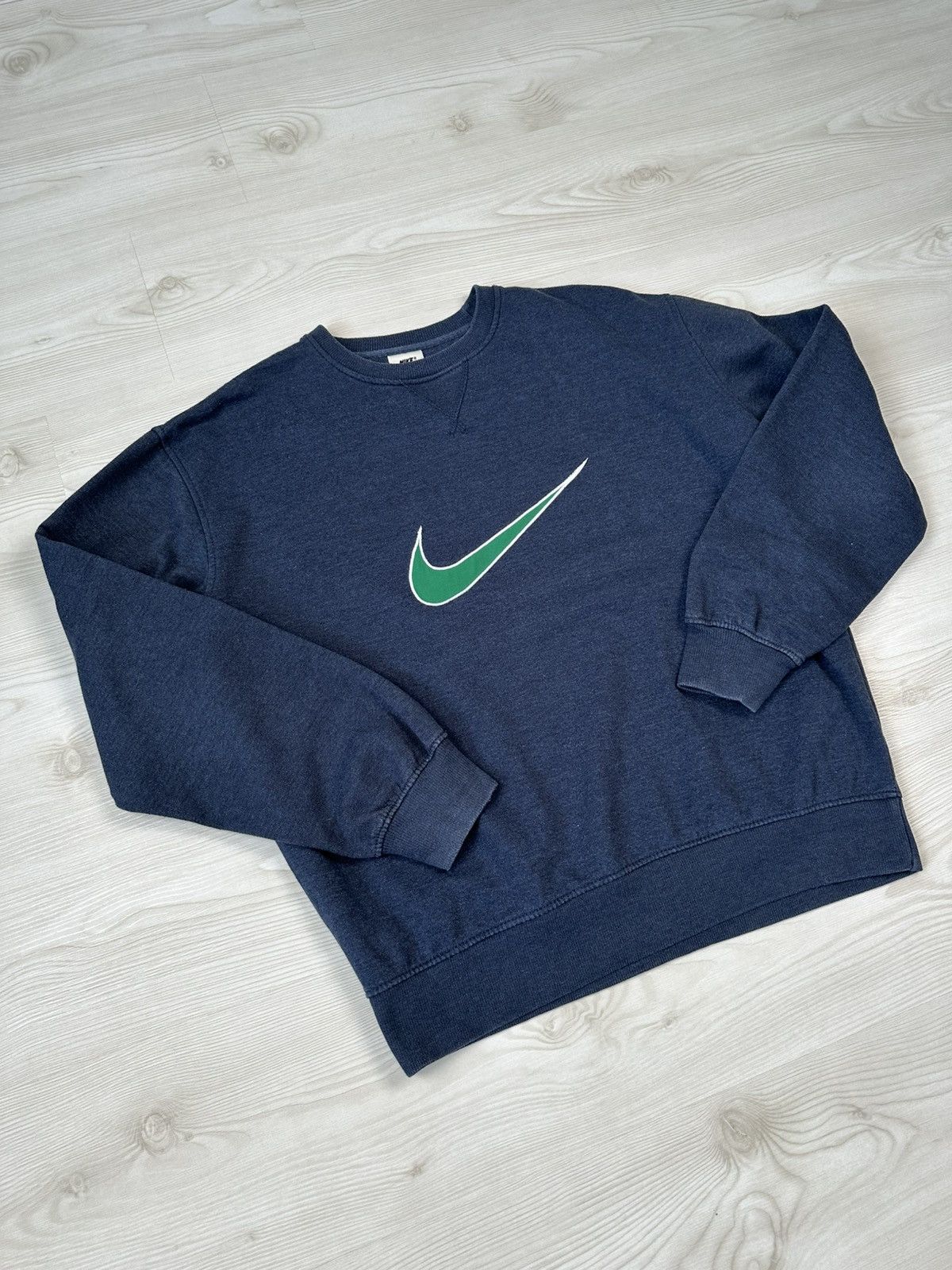 Nike × Vintage Vintage Y2k Nike Sweatshirt Big Swoosh Logo Size US S / EU 44-46 / 1 - 1 Thumbnail