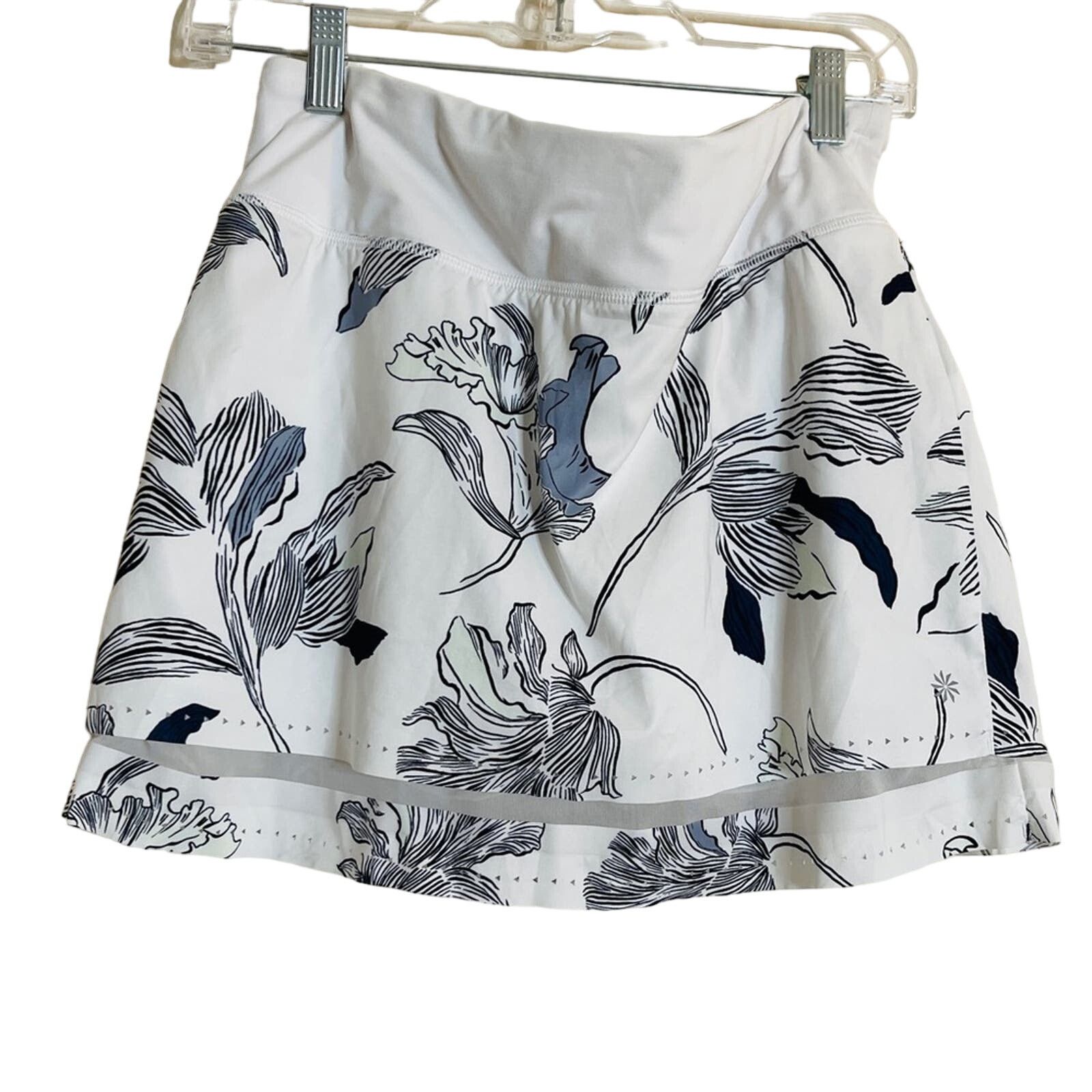 Athleta Athleta Laser Run Skort White Floral Nouveau Print Tennis Size 30" / US 8 / IT 44 - 5 Thumbnail