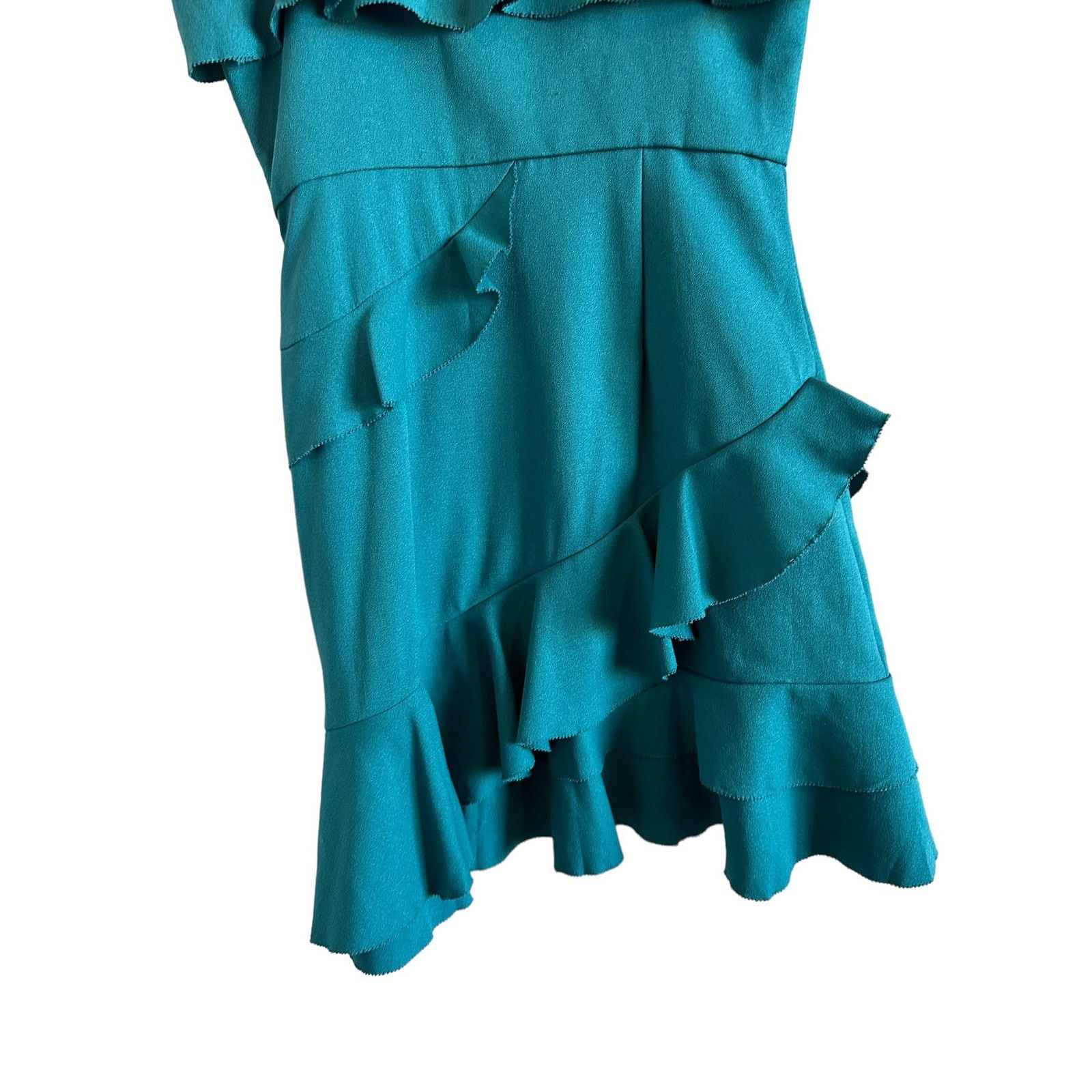 Other Morgan Claire Small Blue Sleeveless Ruffle Zip Up Mini Dress Size S / US 4 / IT 40 - 6 Thumbnail