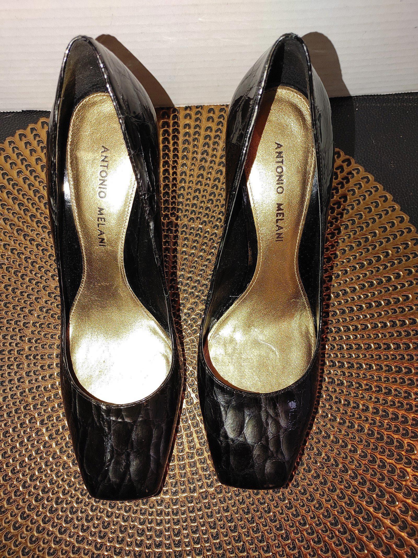 Designer Antonio Melani Devotion Patent Leather Heels Size 8M Size US 8 / IT 38 - 3 Thumbnail