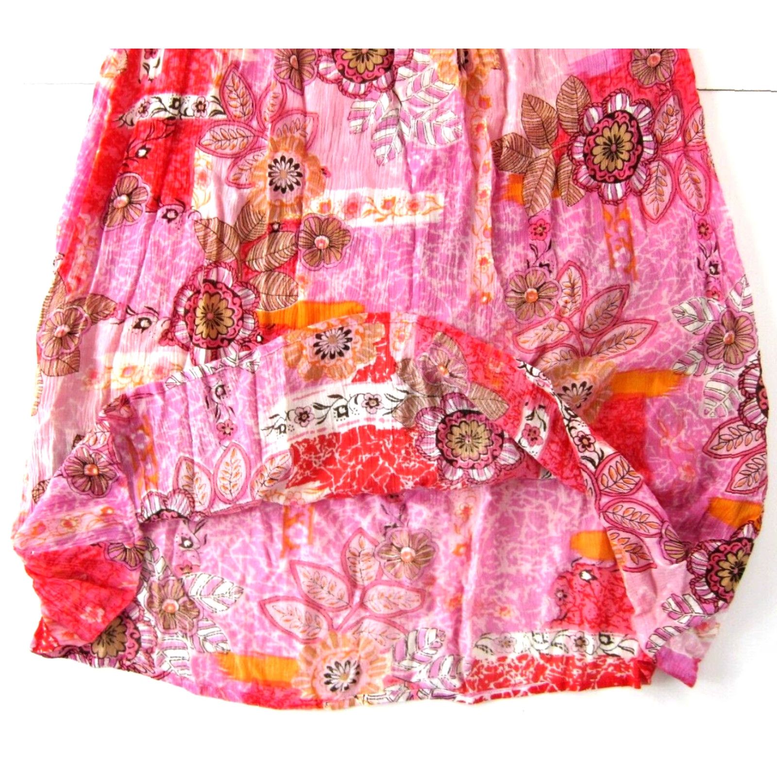 Vintage Forbidden 100% Rayon Pink Floral Beaded Tunic Tank Sun Dress Small Womens Size S / US 4 / IT 40 - 7 Thumbnail