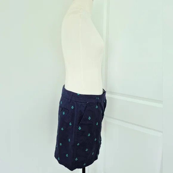 Vacation British Khaki Embroidered Anchor Skirt Nautical Summer Size 30" / US 8 / IT 44 - 6 Thumbnail