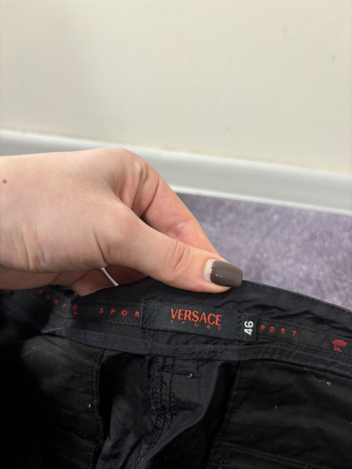 Versace Vintage Versace Sport Women’s Rare Black Baggy Nylon Pants Size 32" / US 10 / IT 46 - 19 Thumbnail