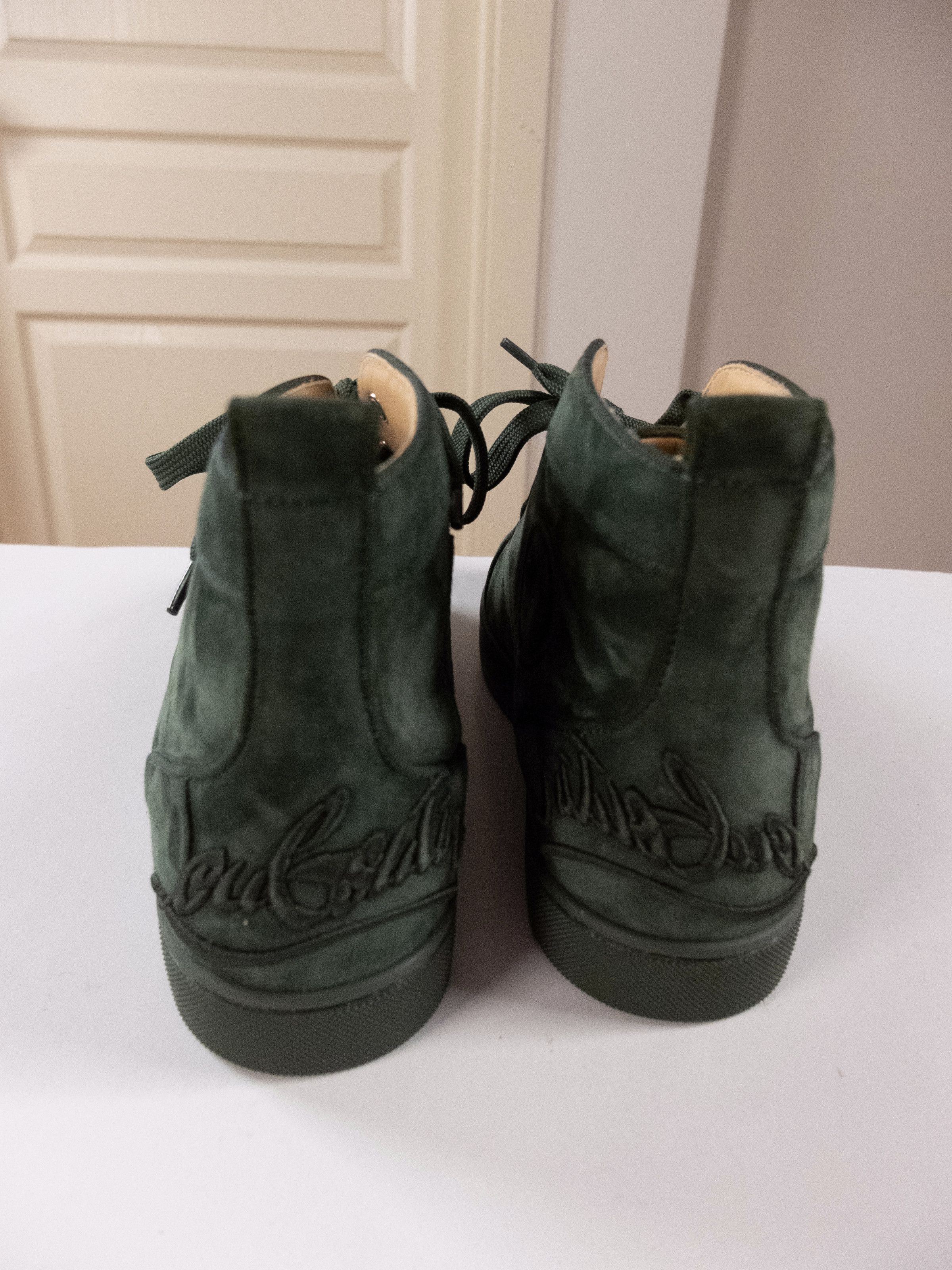 Christian Louboutin CHRISTIAN LOUBOUTIN Fun Louis green high suede sneakers 45 Size US 12 / EU 45 - 6 Thumbnail