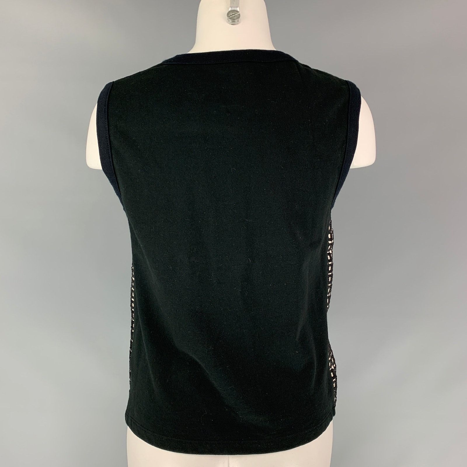 Giambattista Valli GIAMBATTISTA VALLI Black Sequined Sleeveless Dress Top Size S / US 4 / IT 40 - 4 Thumbnail