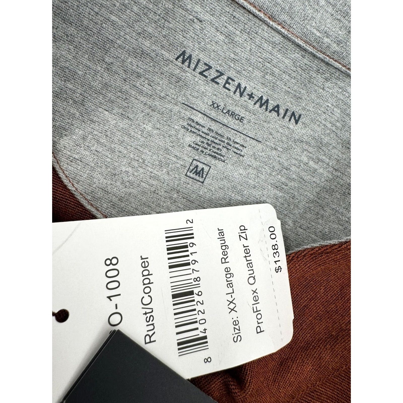 Mizzen+Main MIZZEN + MAIN Pro Flex Quarter Zip Mens XXL Performance Sweater Pullover Rust / Copper Short Description? Size US XXL / EU 58 / 5 - 5 Thumbnail