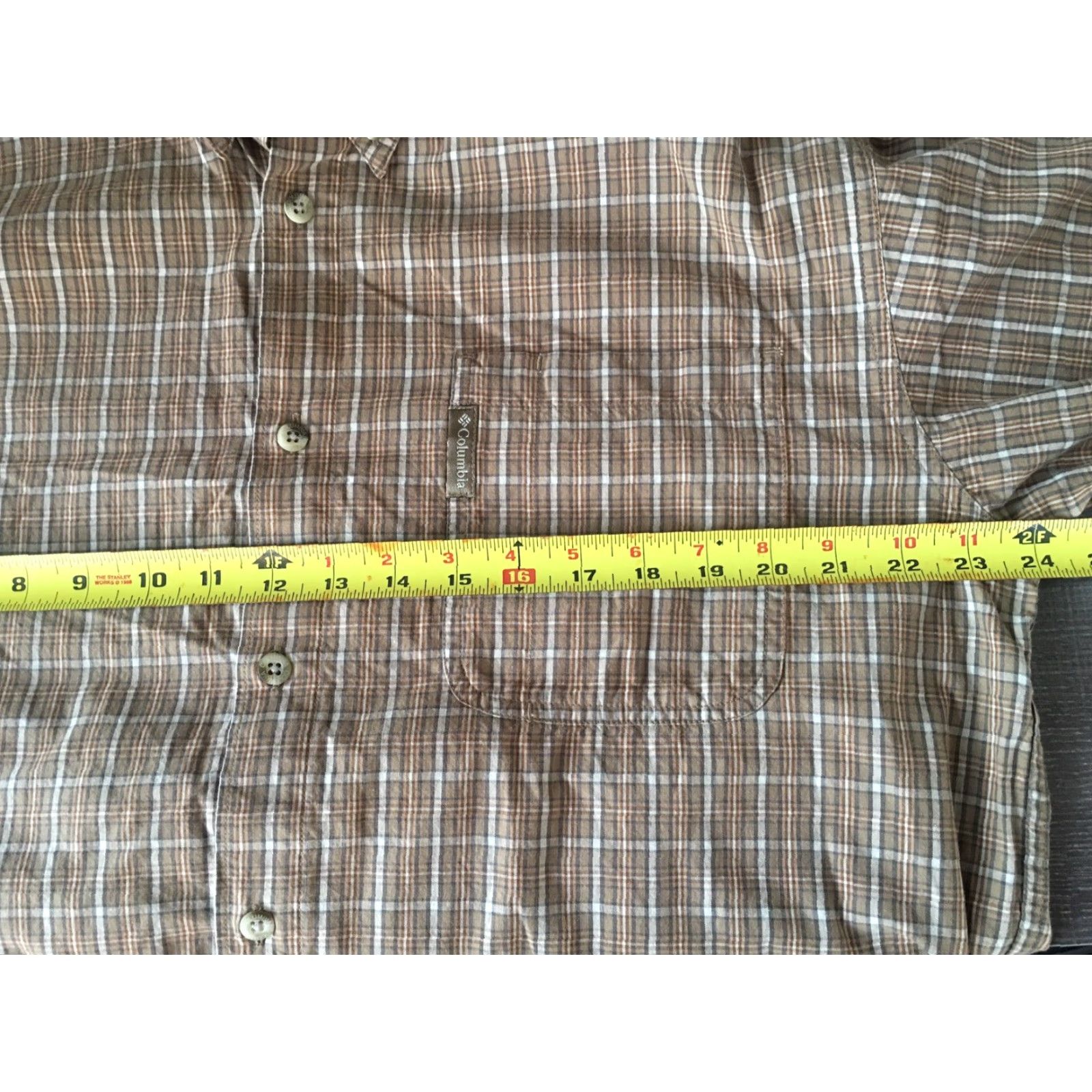 Vintage Columbia Shirt Mens L Brown Plaid 100% Cotton Button-Front Long Sleeve Large Size US L / EU 52-54 / 3 - 6 Thumbnail