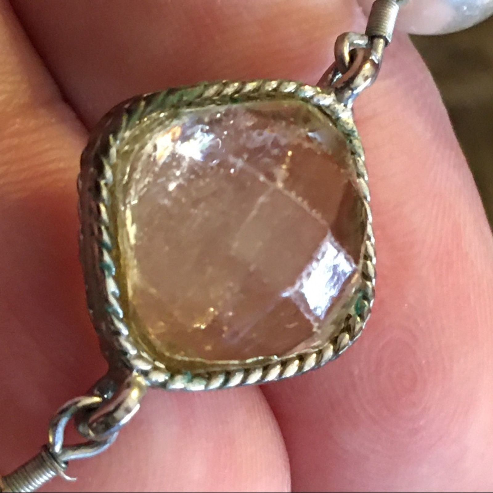 Vintage Vintage faceted stone and pearl linked necklace Size ONE SIZE - 7 Thumbnail