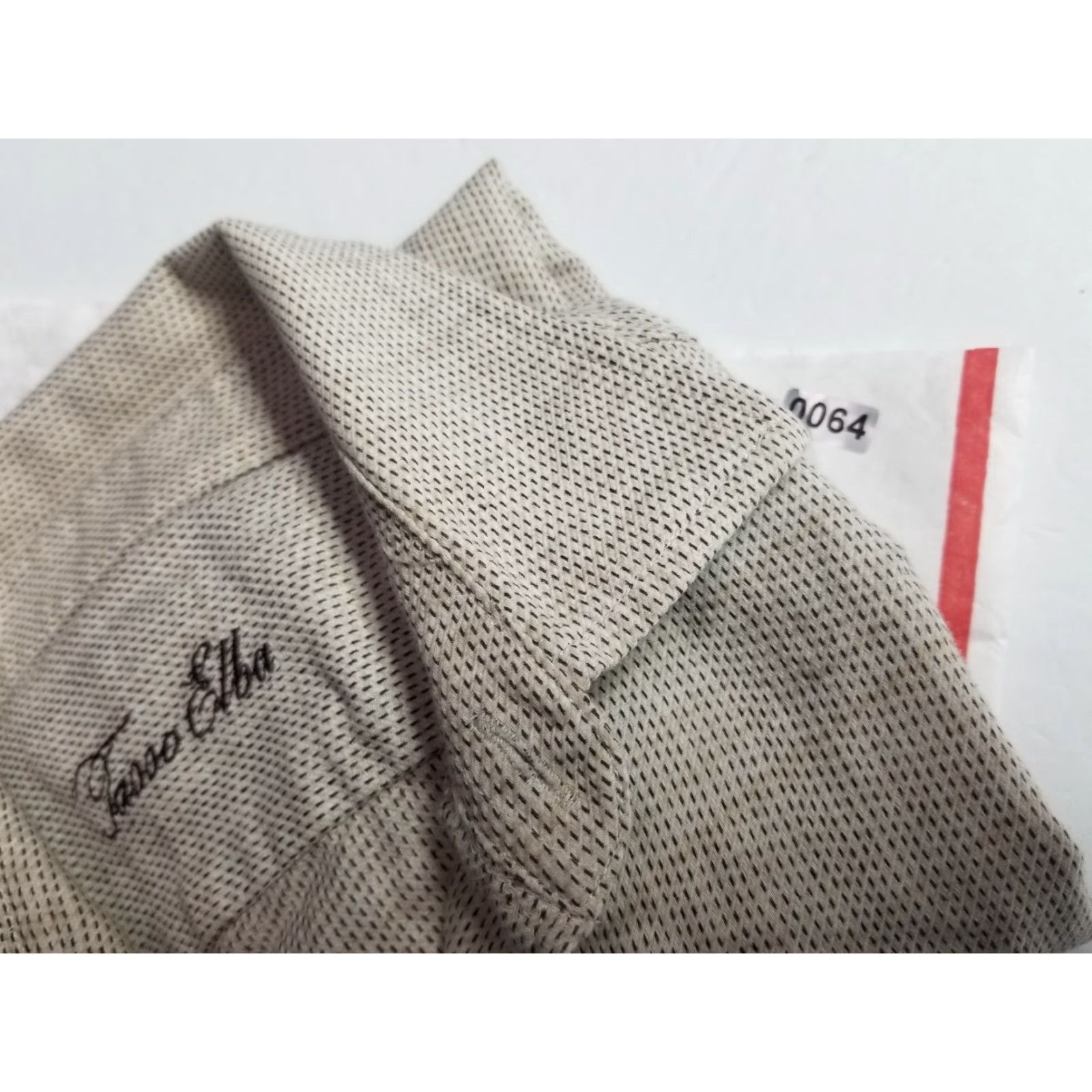 Tasso Elba Tasso Elba Shirt Short Sleeve Beige Button-Down Size S Men Regular Knit Cotton Beige Size US 29 - 8 Thumbnail