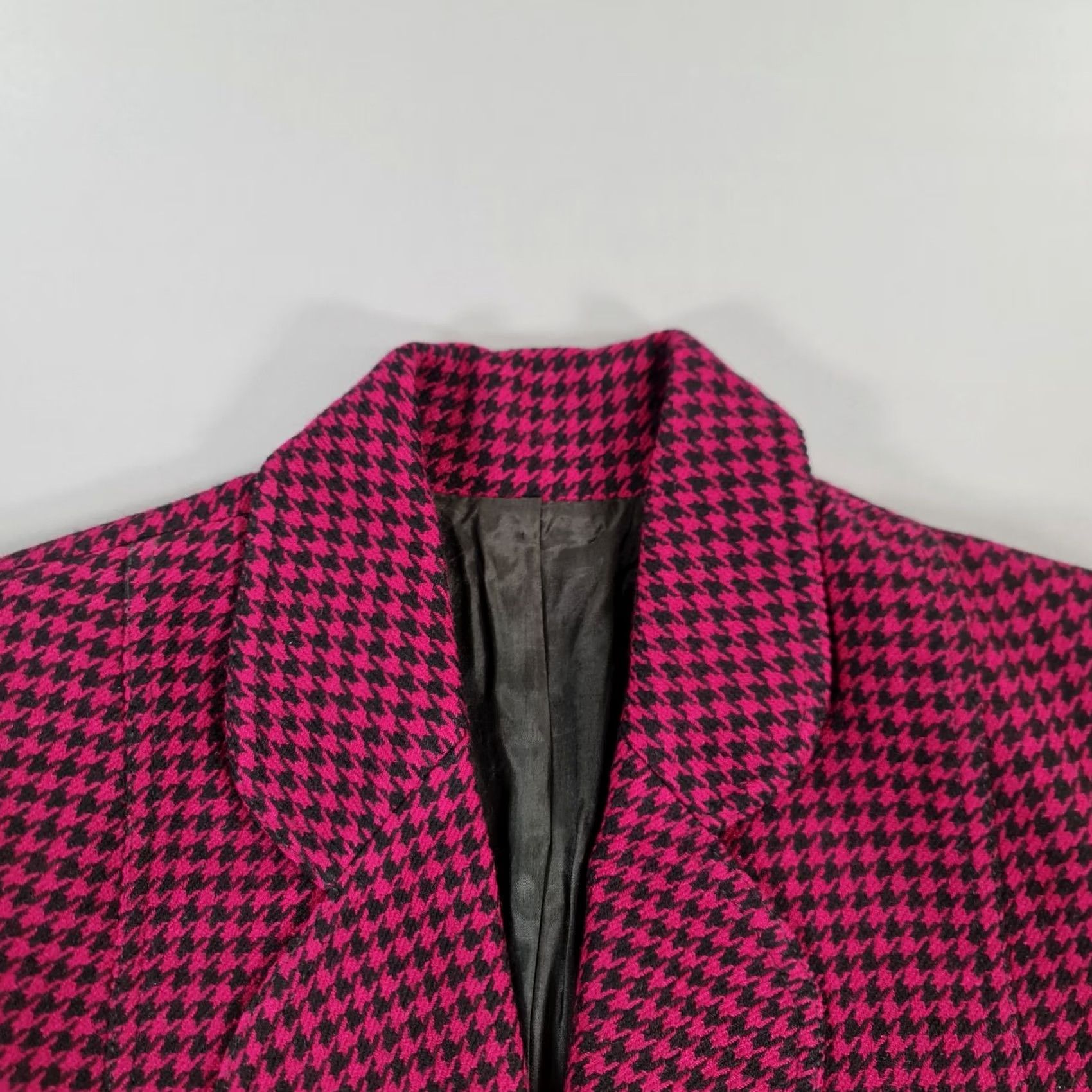 Vintage Loretta Bloom Womens Blazer Purple 12 UK Houndstooth Wool Jacket Ireland Vintage Jacket Wool 100% Wool Regular Size XL / US 12-14 / IT 48-50 - 2 Thumbnail