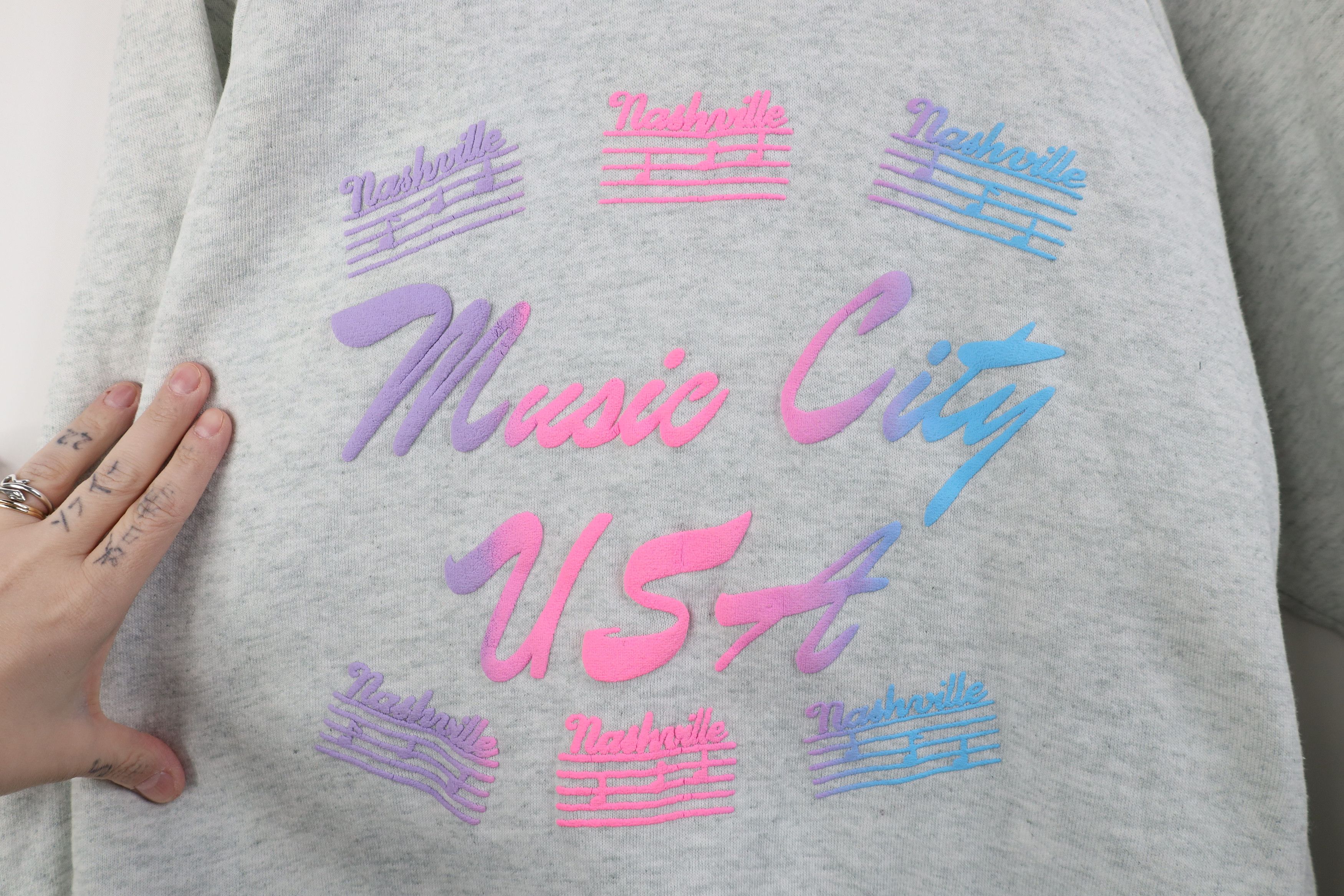 Vintage Vintage 90s Music City Nashville Collared Sweatshirt USA Size XL / US 12-14 / IT 48-50 - 4 Thumbnail
