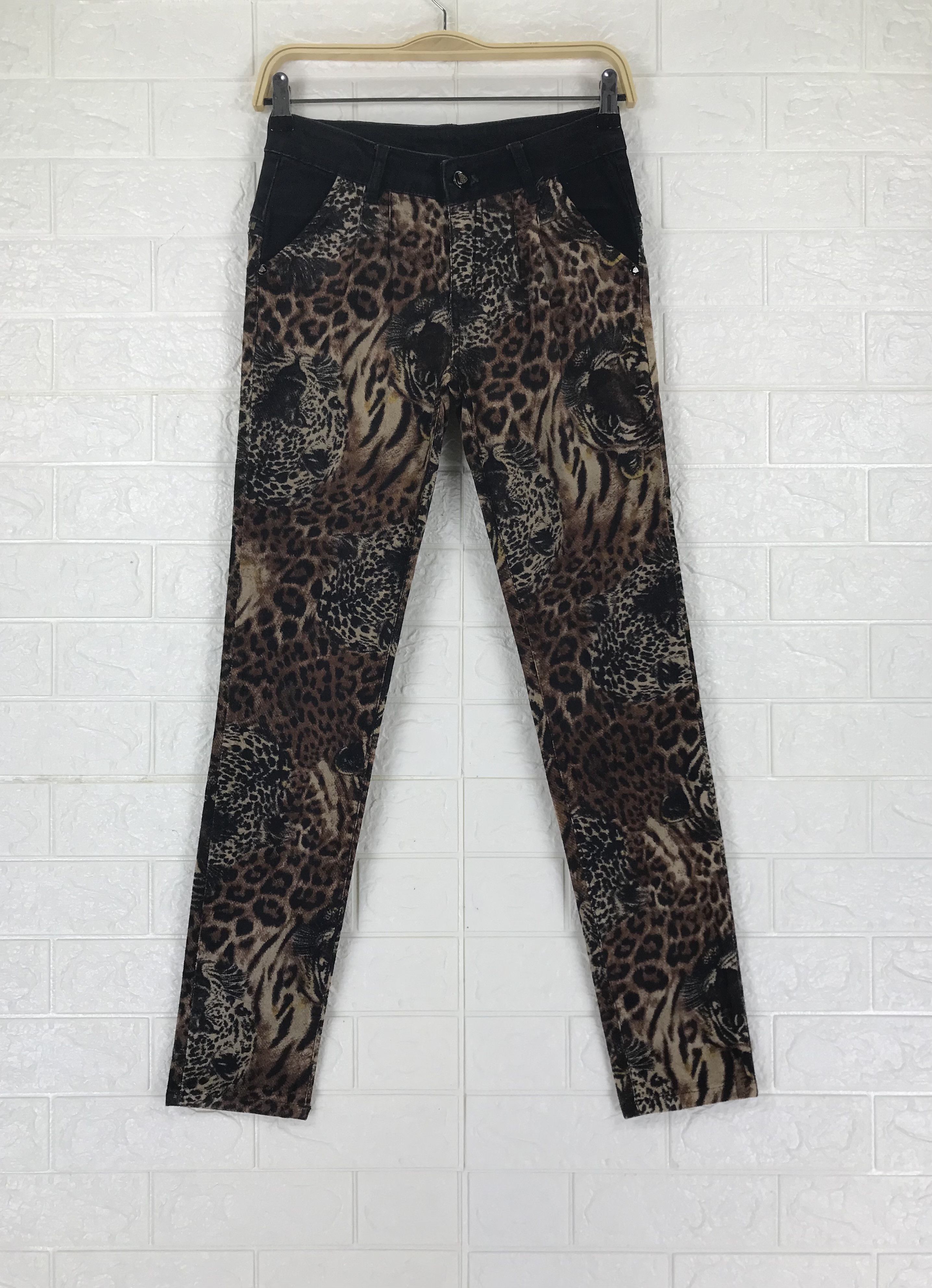 Japanese Brand Japanese Tiger & Leopard 3D Printed Velvet Skinny Pants Size 26" / US 2 / IT 38 - 1 Thumbnail