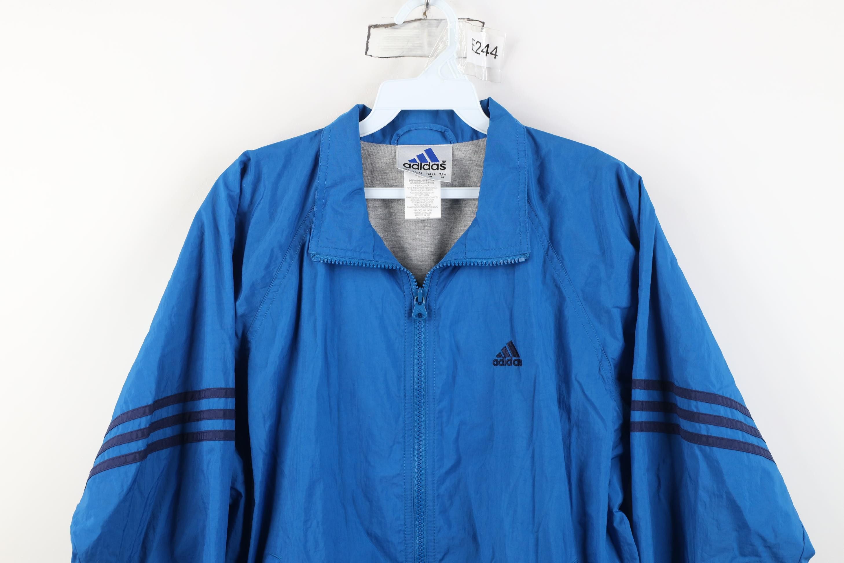 Adidas Vintage 90s Adidas Striped Lined Windbreaker Bomber Jacket Size US M / EU 48-50 / 2 - 2 Thumbnail