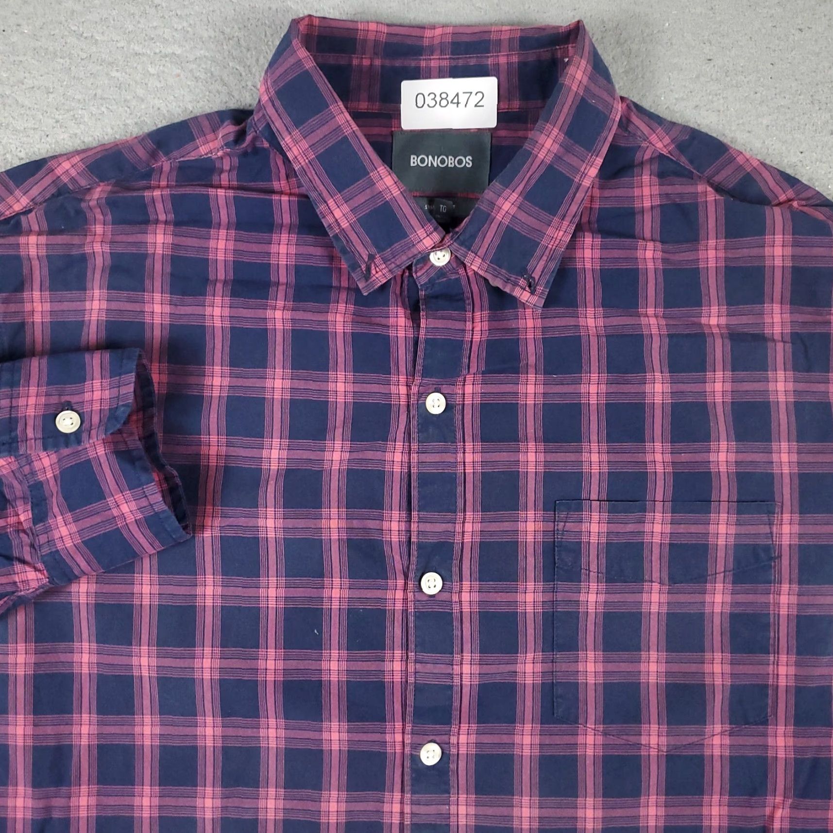 Bonobos Bonobos Shirt Mens XL Blue Pink Plaid Button-Up Casual Long Sleeve Regular Fit Size US XL / EU 56 / 4 - 2 Thumbnail