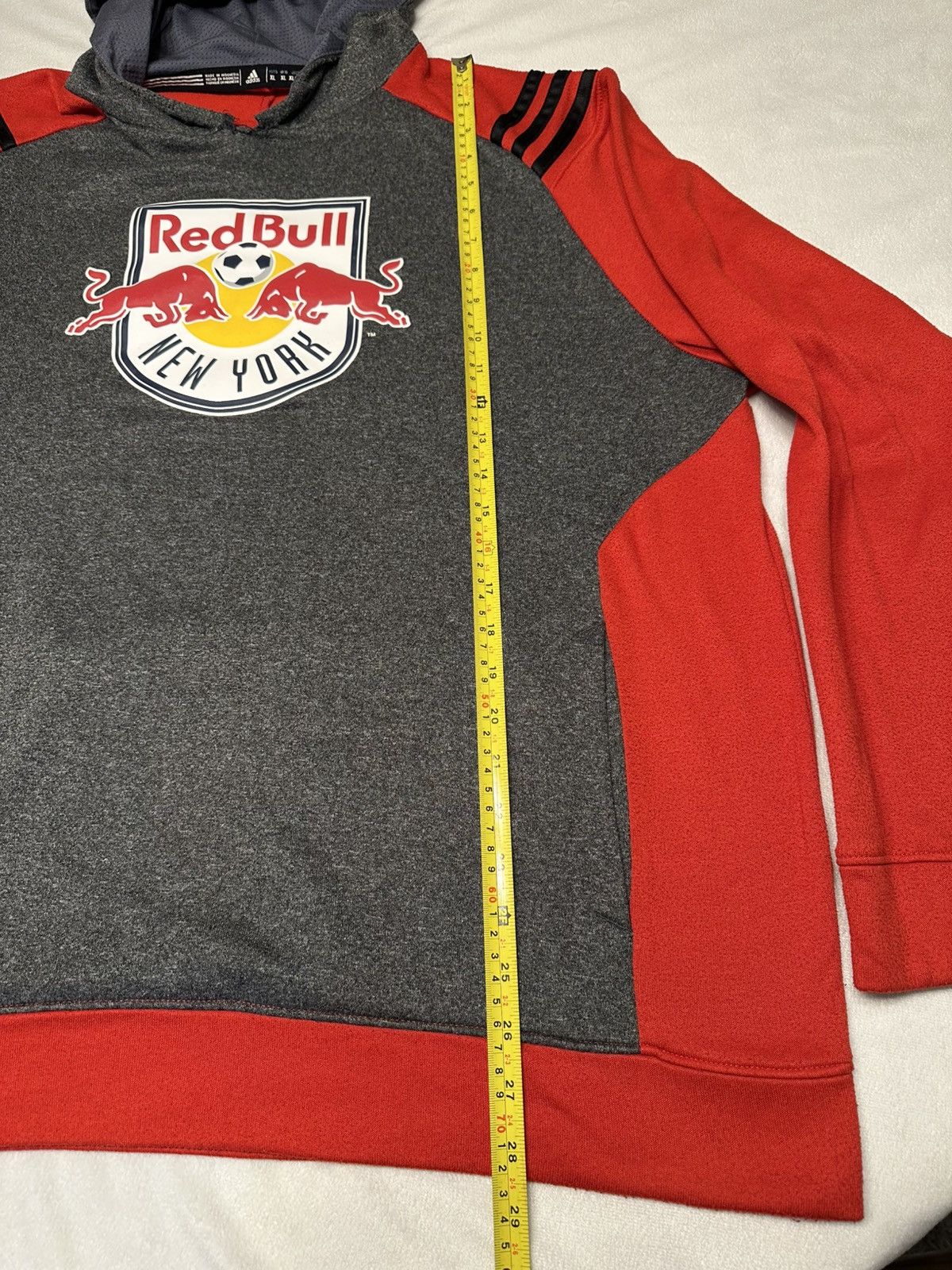 Adidas NY Red Bulls Mens XL Soccer Hoodie Pullover Adidas Logo MLS Size US XL / EU 56 / 4 - 4 Thumbnail
