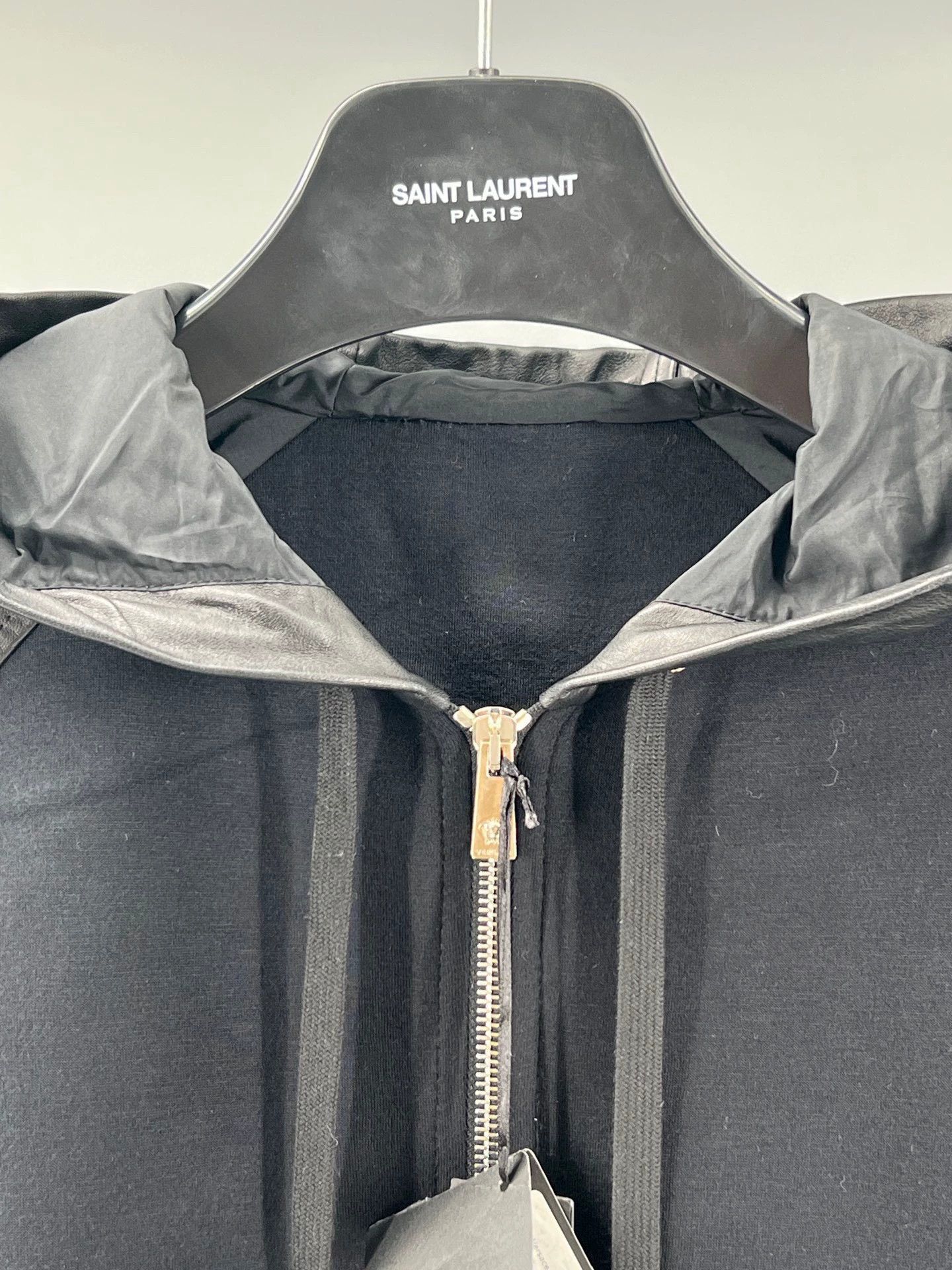 Versace versace men's black leather hooded jacket Size US L / EU 52-54 / 3 - 2 Thumbnail