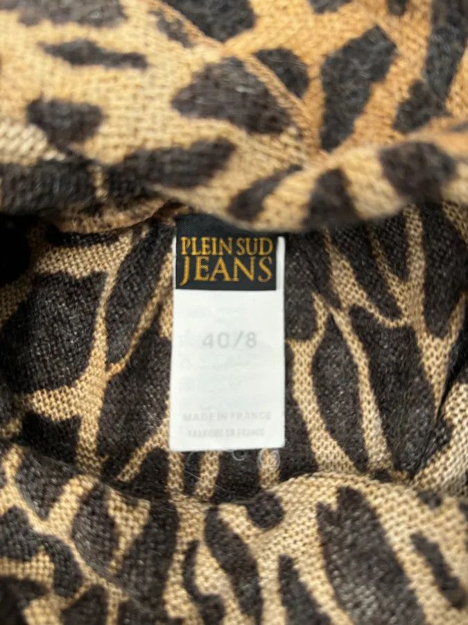 Vintage 2000s Plein Sud Vulcano Leopard Effect Turtleneck Longsleeves Top Size S / US 4 / IT 40 - 8 Thumbnail