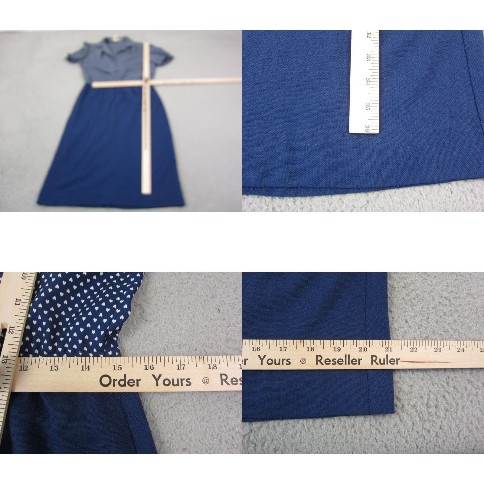 Vintage Vintage Leslie Fay Dress Medium Blue Hearts A-Line Midi Shirt Made in USA 80s Size M / US 6-8 / IT 42-44 - 8 Thumbnail