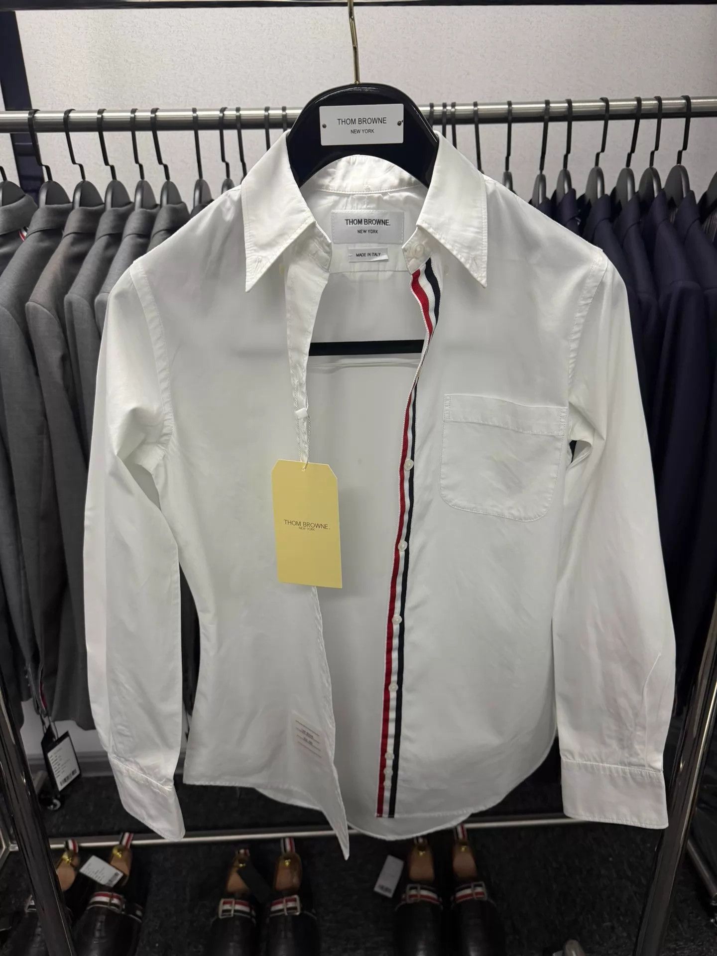 Thom Browne Thom Browne Wmns 3-Color Placket Shirt White Poplin 38 Size XS / US 0-2 / IT 36-38 - 1 Thumbnail