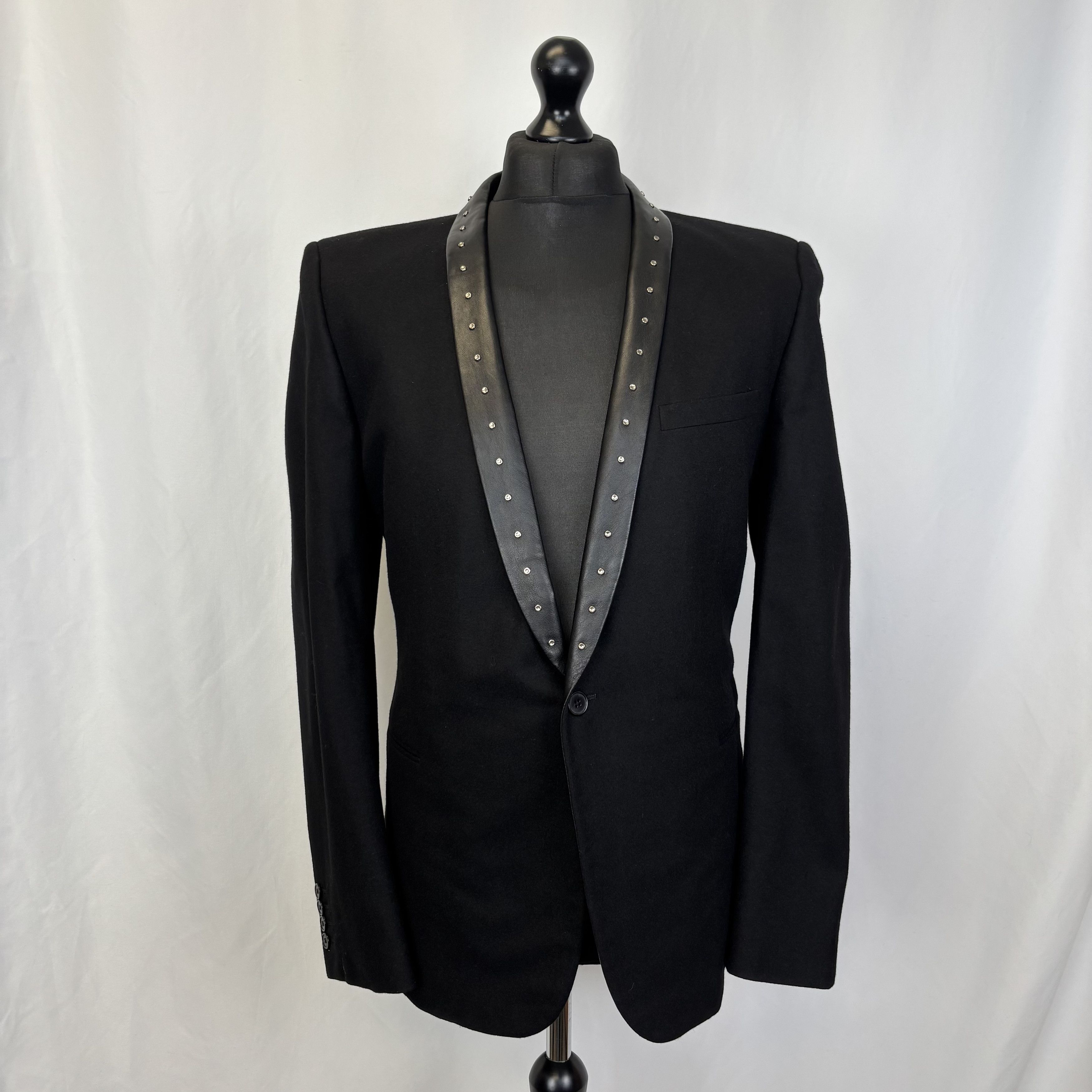Saint Laurent Paris Saint Laurent Studded Collar Blazer Size 52R - 1 Thumbnail