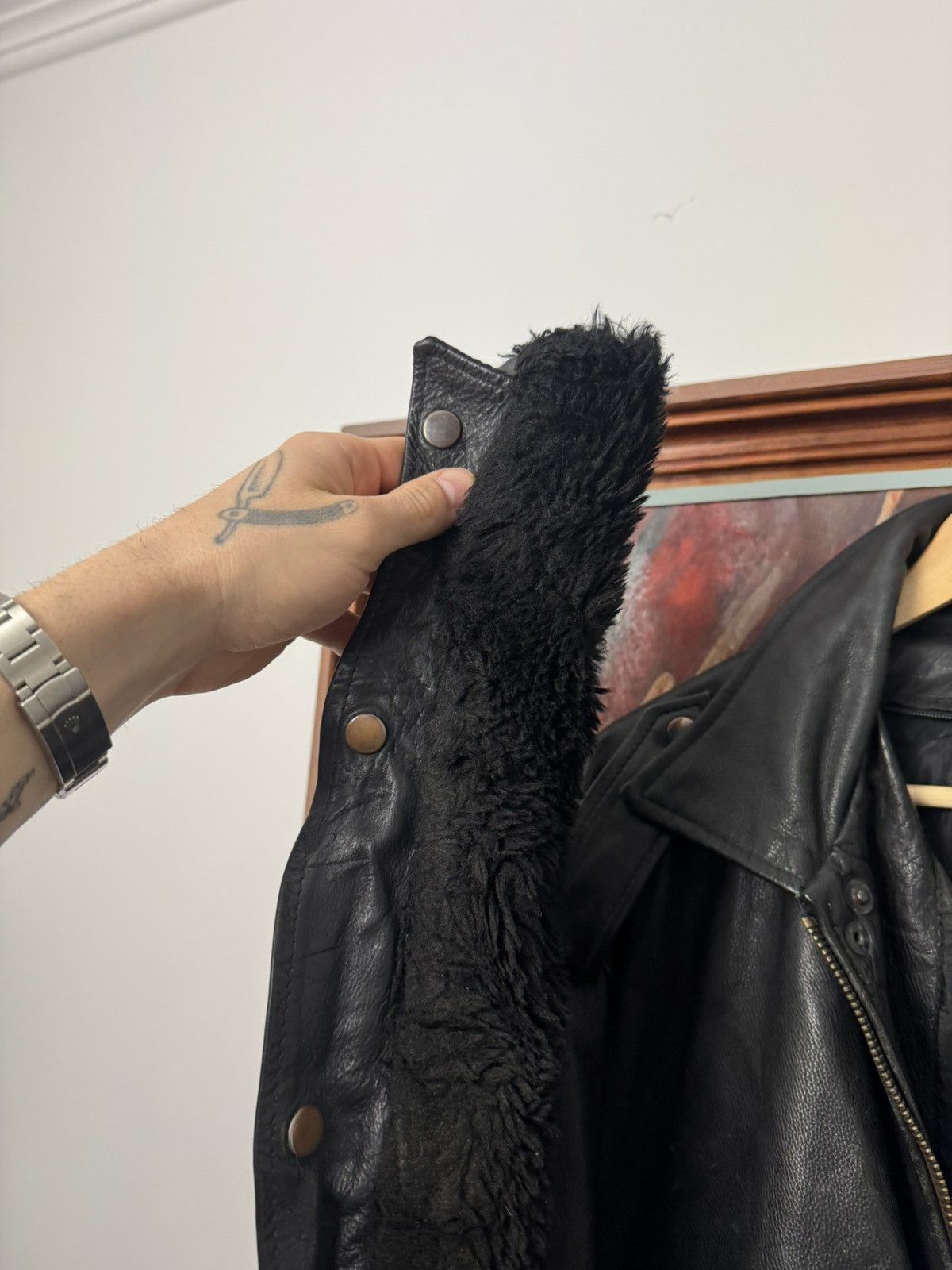 Vintage Vintage Distressed High Quality Genuine Black Leather Jacket Size US XL / EU 56 / 4 - 3 Thumbnail