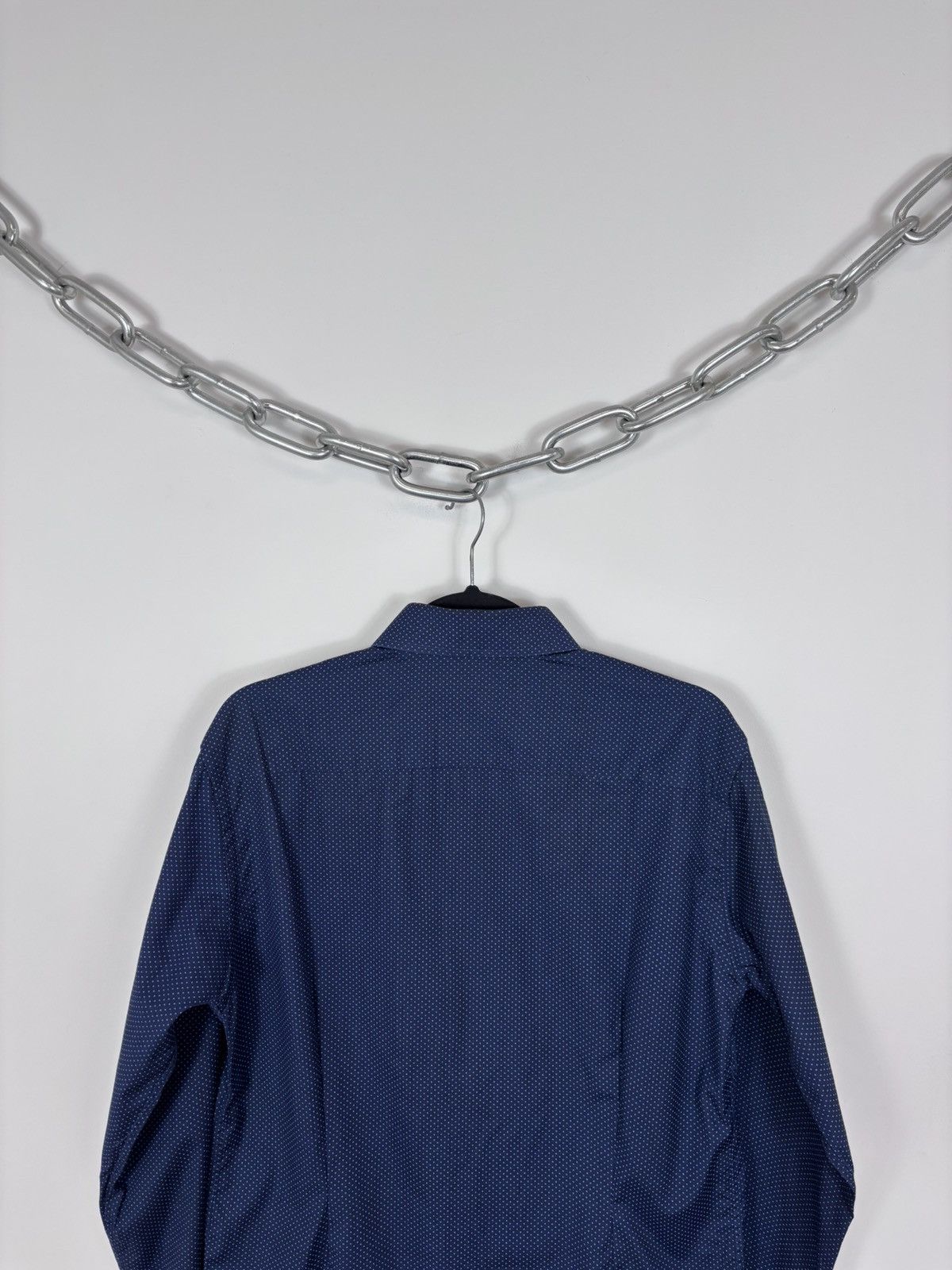 Eton Eton Men’s Polka Dot Slim Fit Navy Blue Button Up Shirt Size US M / EU 48-50 / 2 - 16 Thumbnail