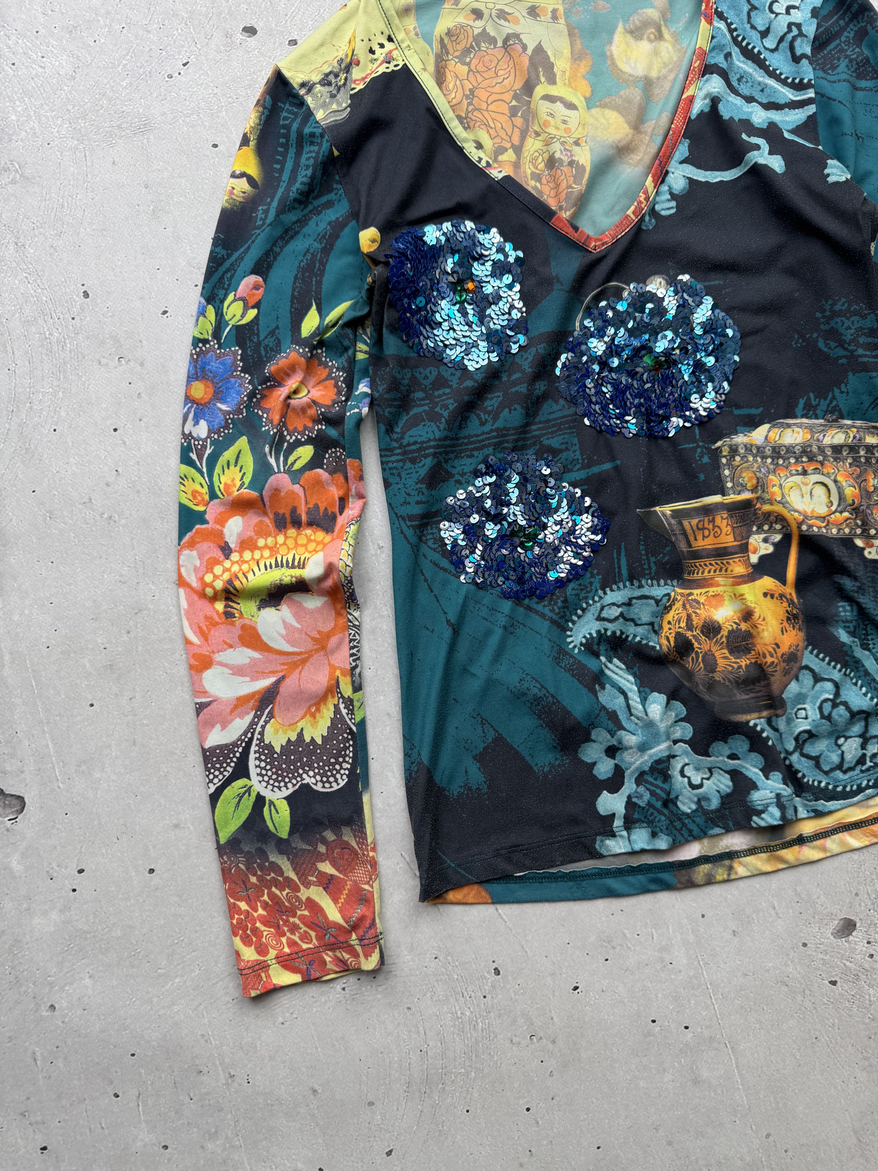 Japanese Brand × Vintage Vintage Full Printed Amazing Long Sleeve Size S / US 4 / IT 40 - 2 Thumbnail