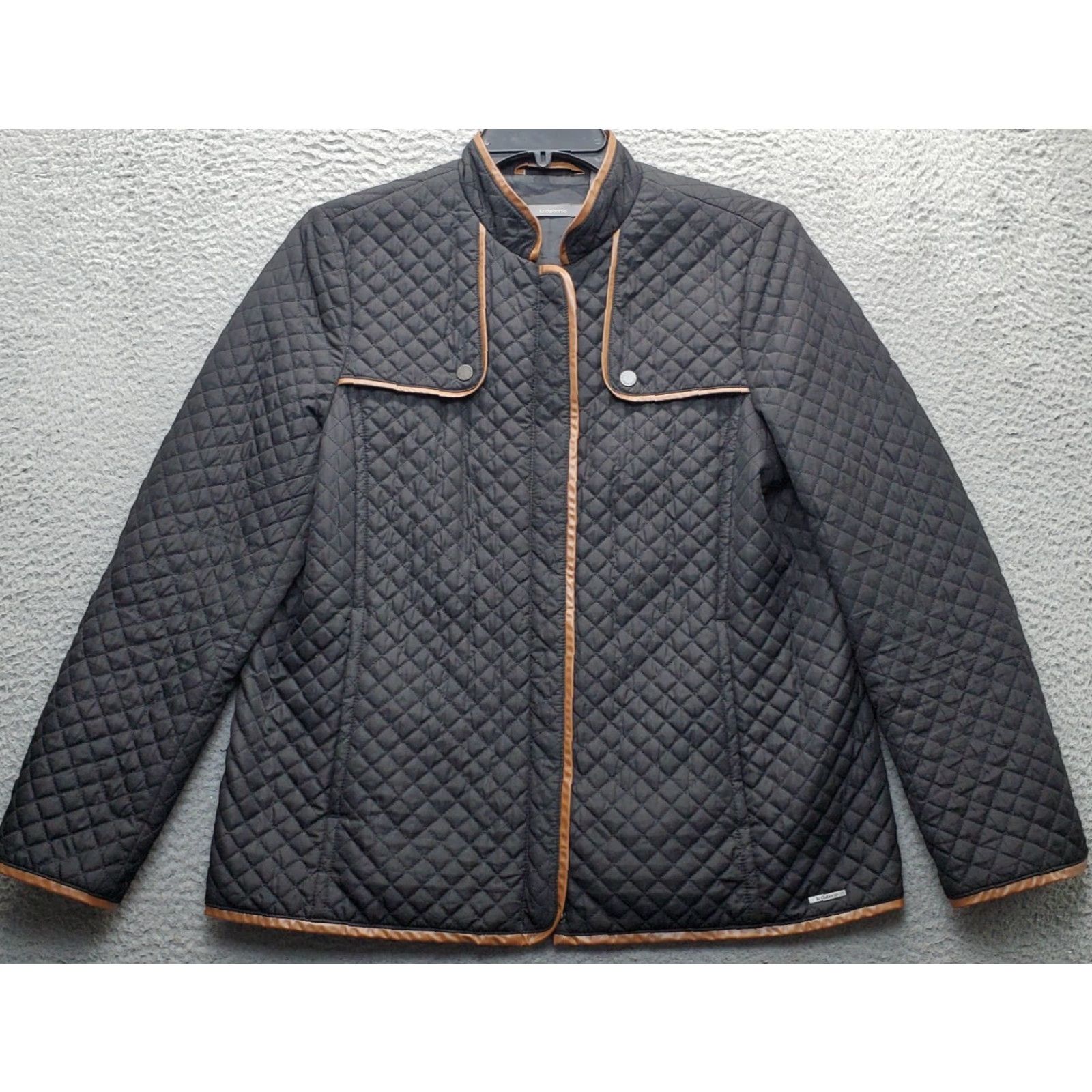 Liz Claiborne Liz Claiborne Diamond Quilted Jacket Womens Black Lightweight Snap Inside Zip Jacket Size L / US 10 / IT 46 - 2 Thumbnail