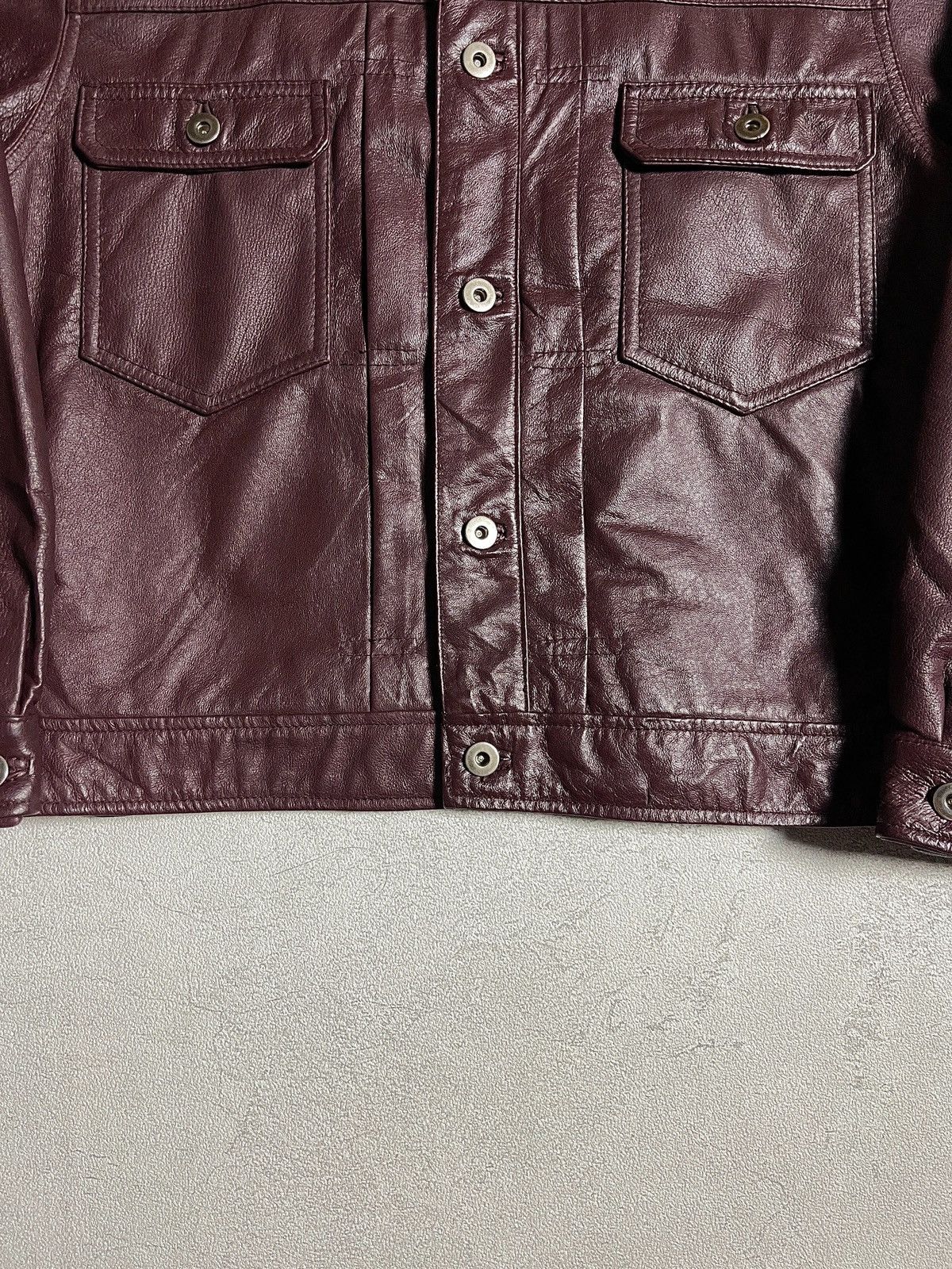 Japanese Brand 1990’s Burgundy Type II Leather Jacket Size US M / EU 48-50 / 2 - 9 Thumbnail