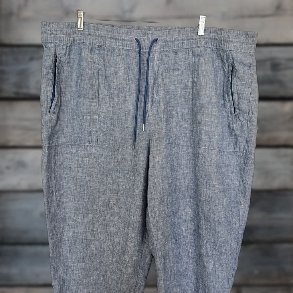 Athleta Athleta Womens Retreat Linen Jogger Plus 24 Blue Pockets High Rise Pants Kid? No Size 42" / US 20 - 1 Thumbnail