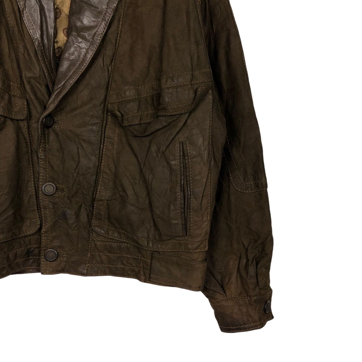 Vintage 🔥VINTAGE BOMBER LEATHER JACKET MAFFEI VERA PELLE ITALY Size US M / EU 48-50 / 2 - 7 Thumbnail