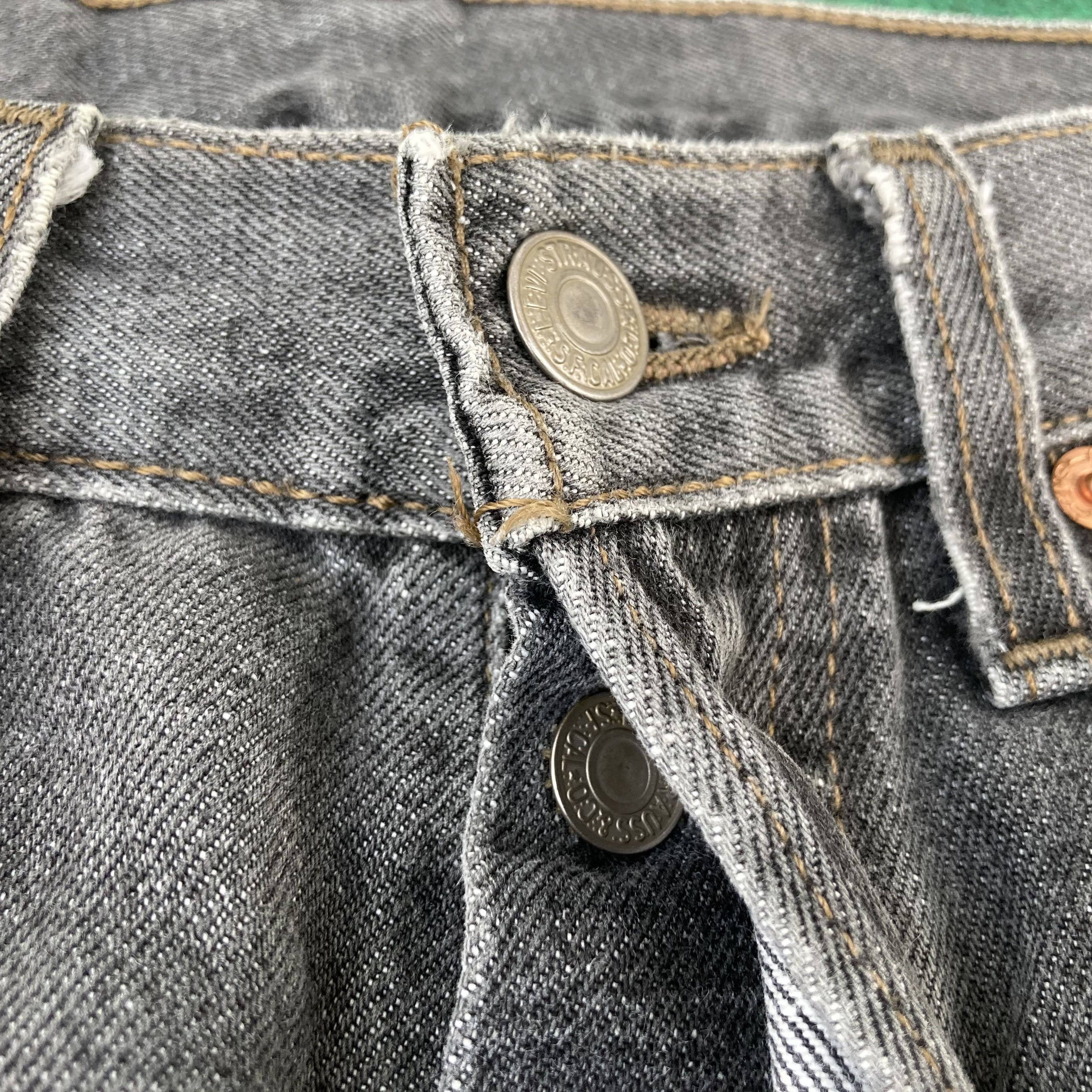 Levi's × Vintage Vtg Levis 501 Black Distressed Ripped Jeans Denim Punk Jeans Size US 30 / EU 46 - 4 Thumbnail