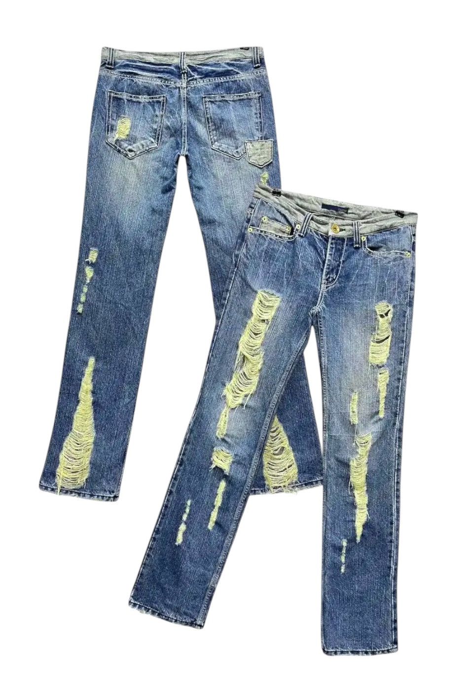 🔥CASVA Designer Punk Ripped Distressed Denim Hysteric Style