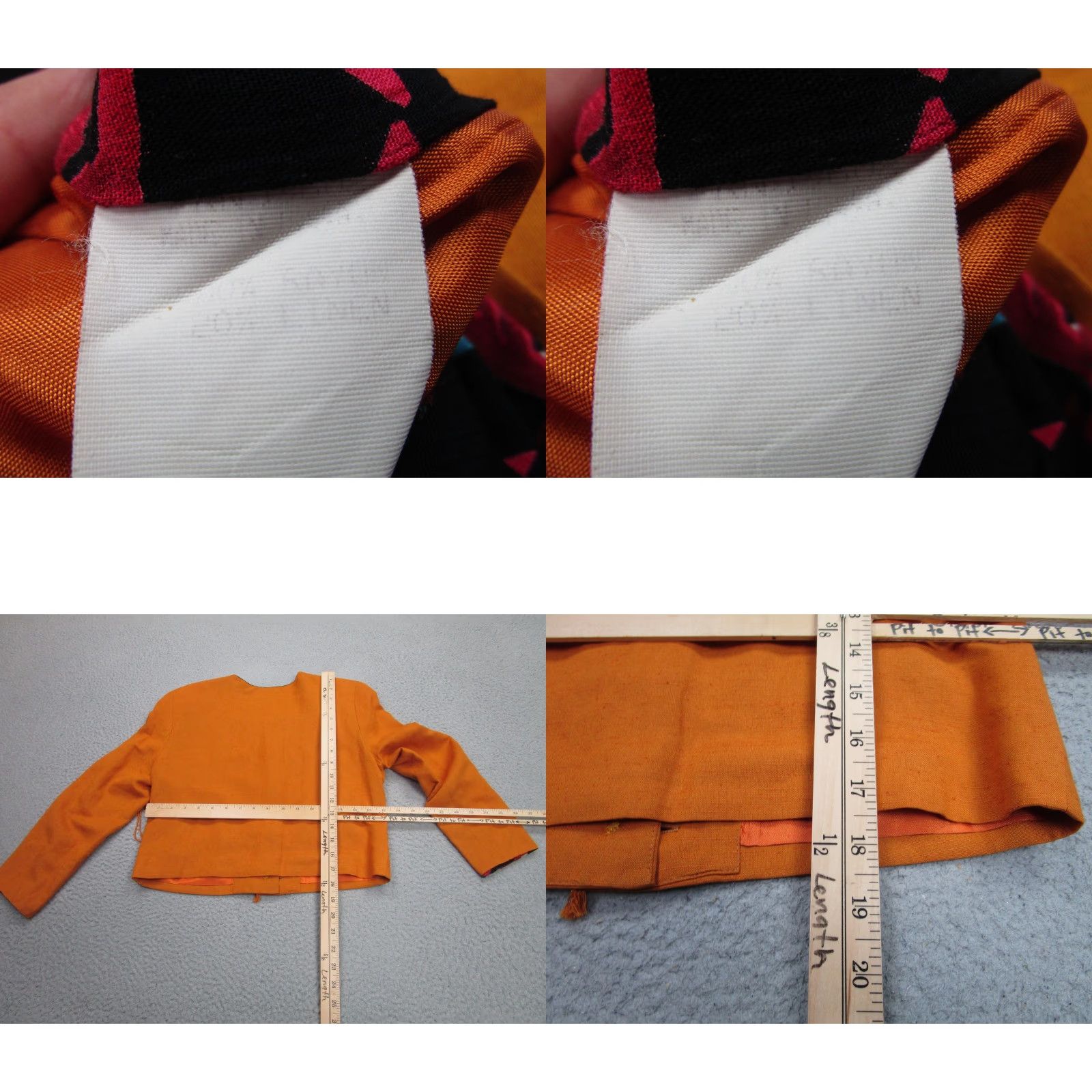 Vintage VINTAGE Componix Petites Jacket Womens 4 Orange Fringe Cropped Boho Made USA 90s Size S / US 4 / IT 40 - 8 Thumbnail