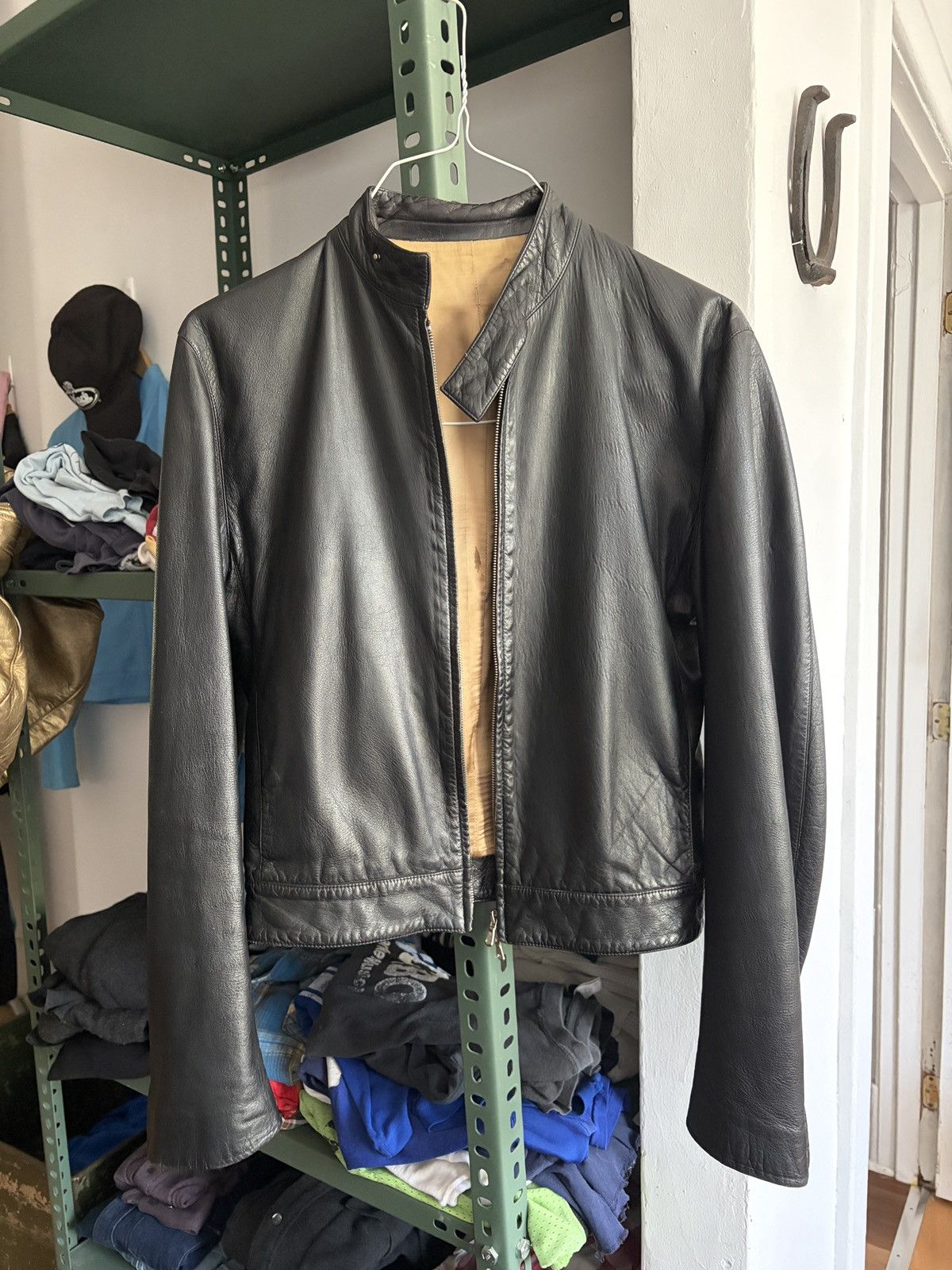Yves Saint Laurent Rive Gauche Hedi Slimane 2000SS leather cropped jacket Size US M / EU 48-50 / 2 - 1 Thumbnail