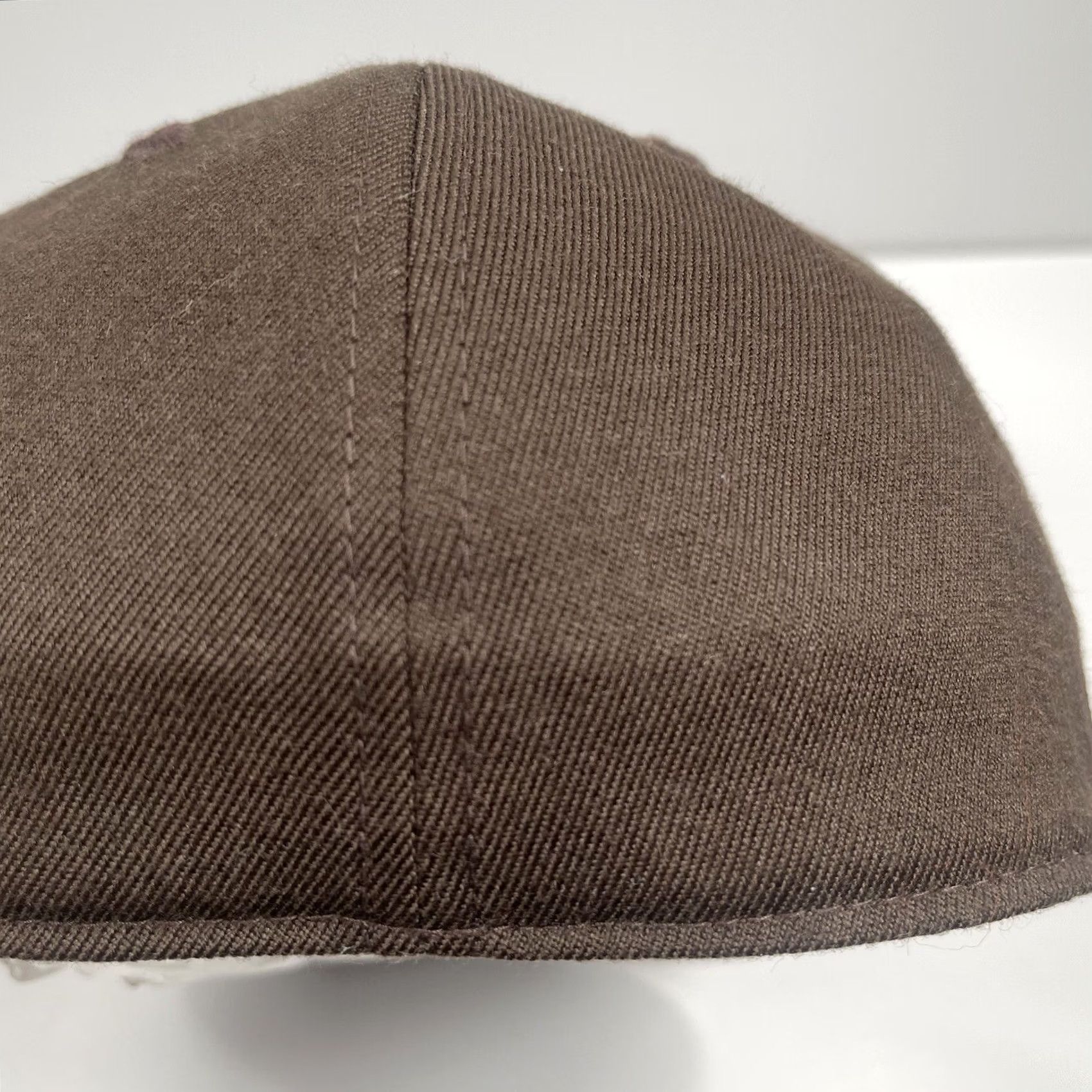 Vintage 210 Hat Adult 6 7/8-7 1/4 Brown Blank Stretch Fitted Baseball Cap Wool Blend Size ONE SIZE - 6 Thumbnail